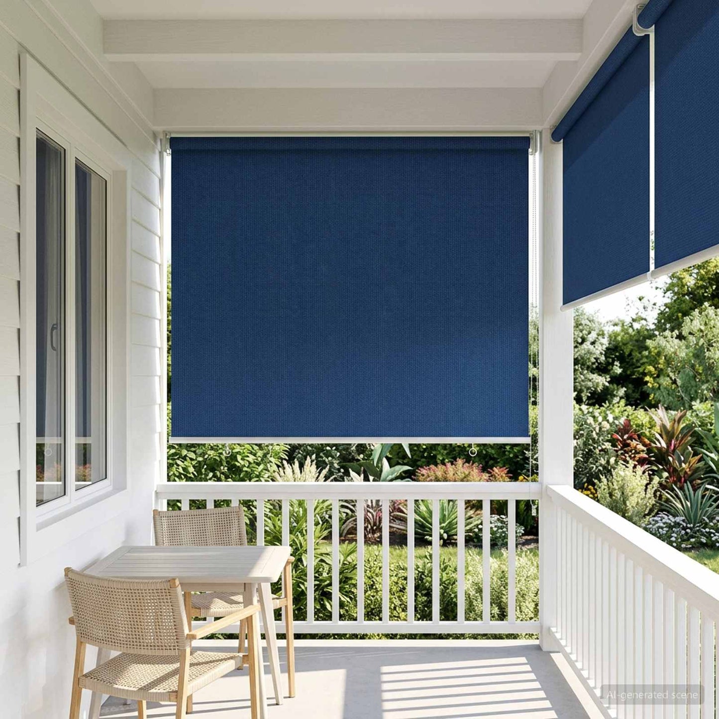 Utendørs Rullegardin 90% UV-blokk Blå 80 x 140 cm HDPE