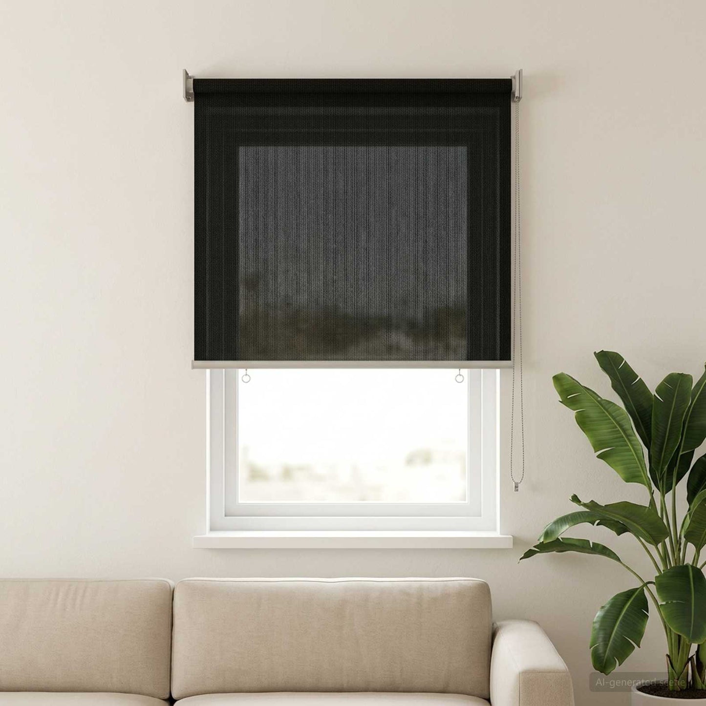Utendørs Rullegardin 90% UV-blokk Svart 80 x 140 cm HDPE