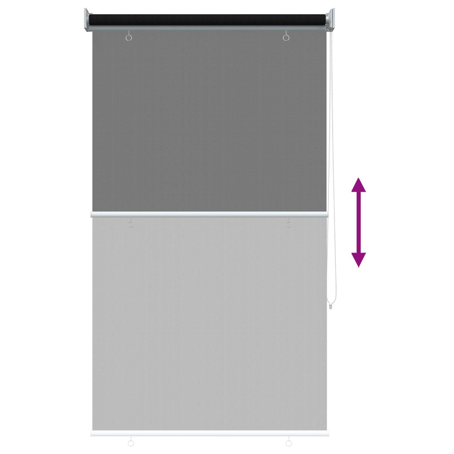 Utendørs Rullegardin 90% UV-blokk Svart 80 x 230 cm HDPE