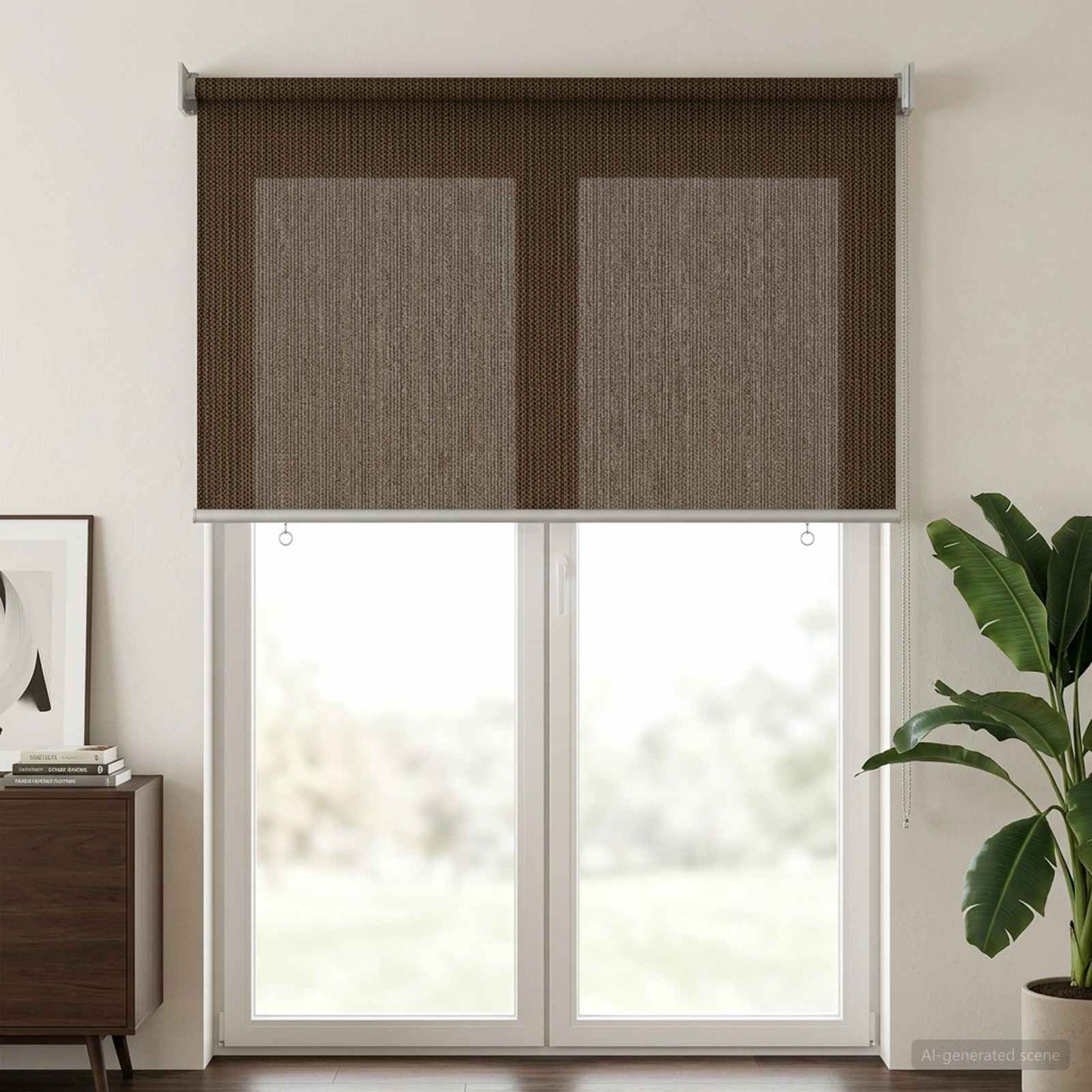 Utendørs Rullegardin 90% UV-blokk Brun 120 x 230 cm HDPE