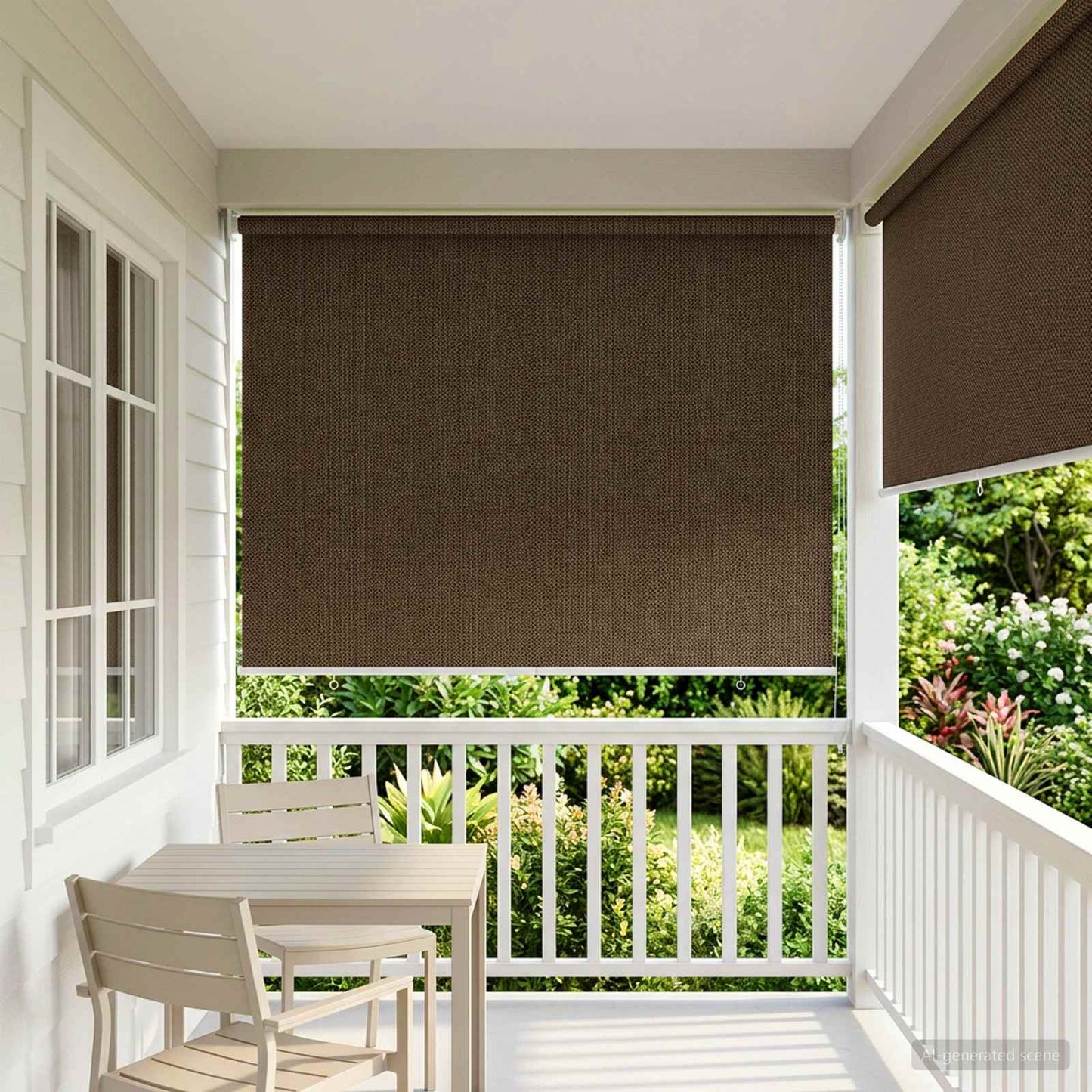 Utendørs Rullegardin 90% UV-blokk Brun 120 x 230 cm HDPE