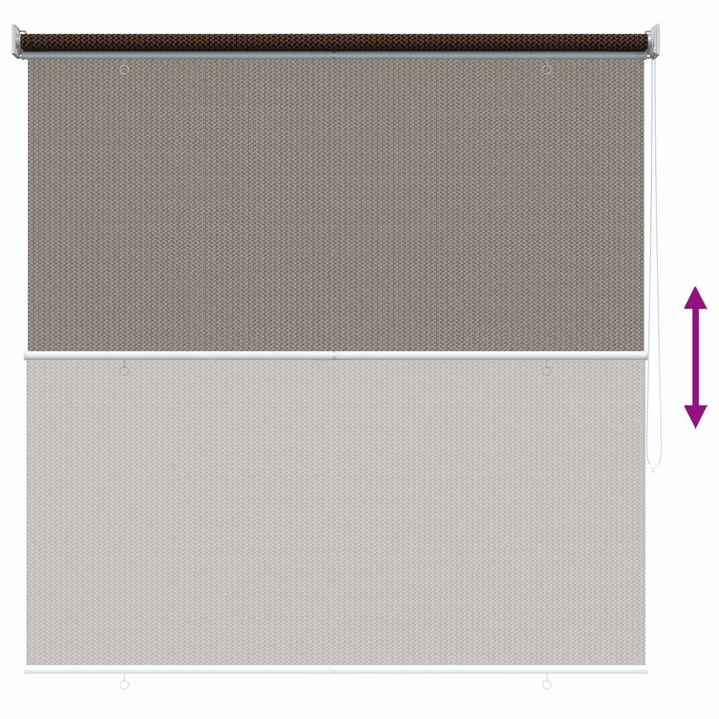 Utendørs Rullegardin 90% UV-blokk Brun 120 x 230 cm HDPE