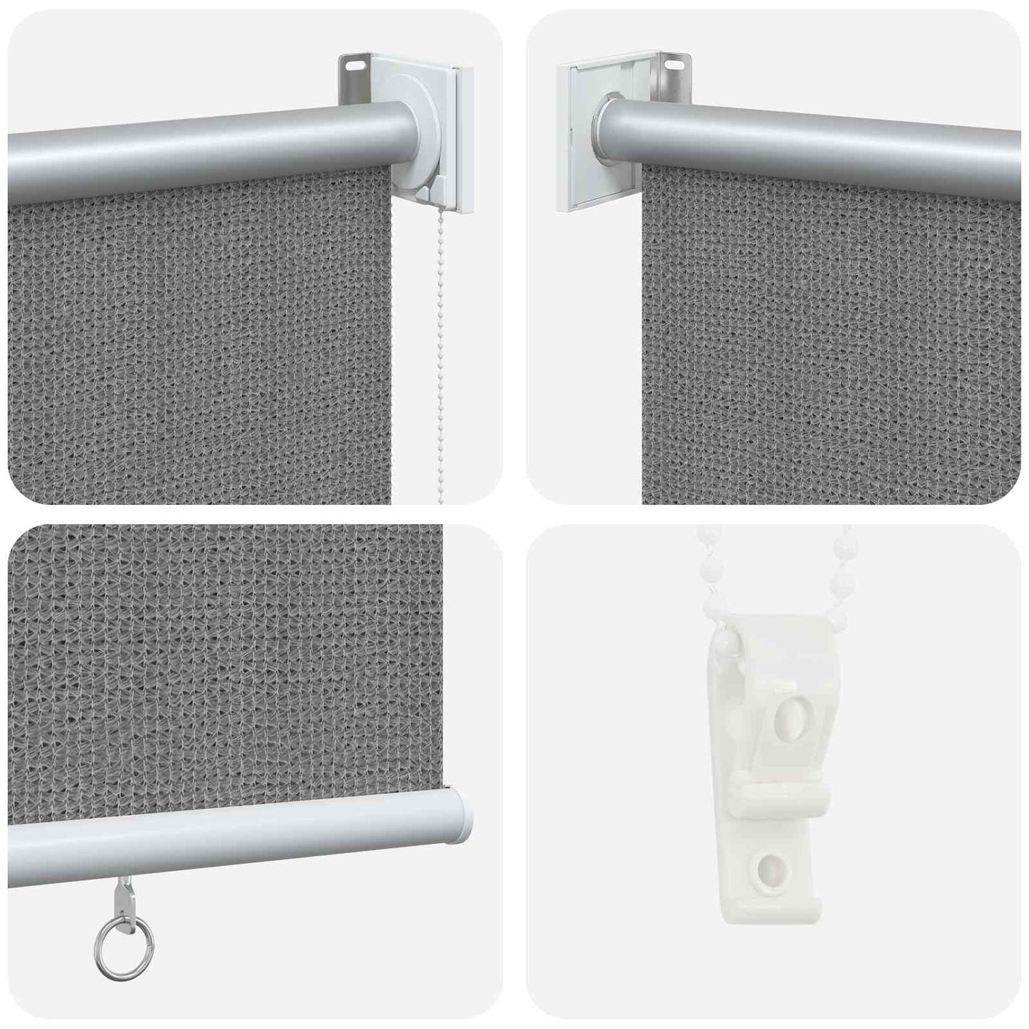 Utendørs Rullegardin 90% UV-blokk Lysegrå 200 x 140 cm HDPE