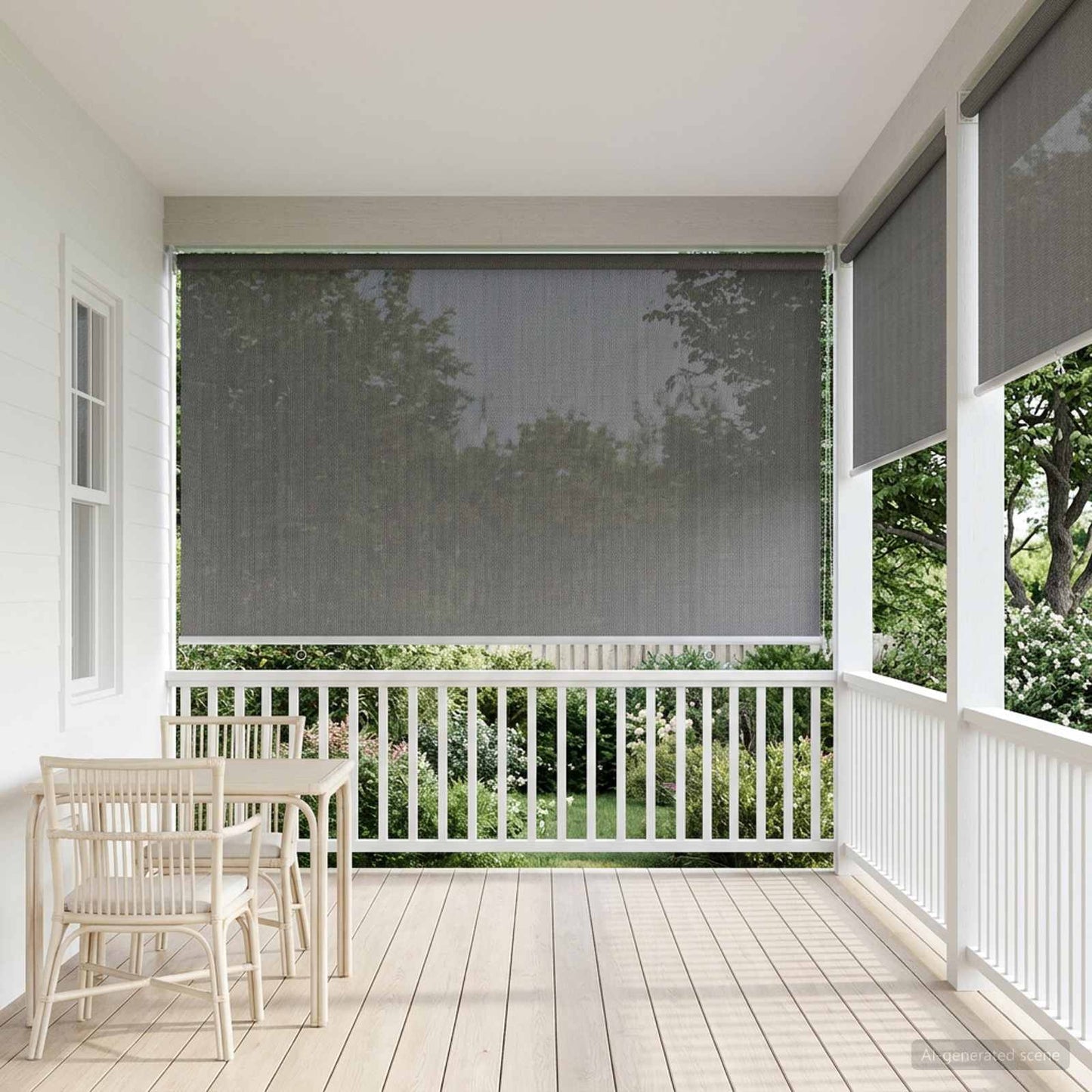 Utendørs Rullegardin 90% UV-blokk Lysegrå 200 x 140 cm HDPE