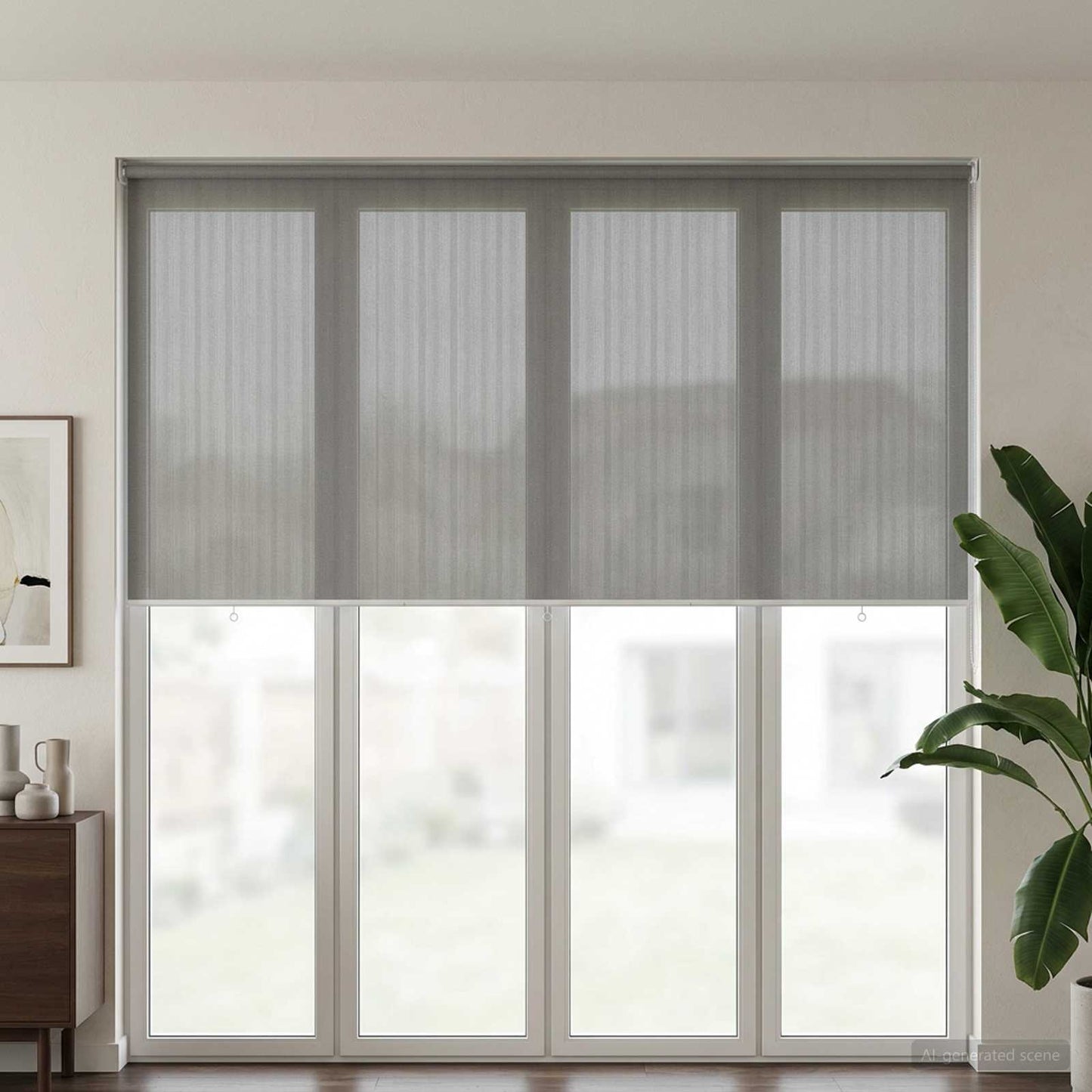 Utendørs Rullegardin 90% UV-blokk Lysegrå 400 x 140 cm HDPE