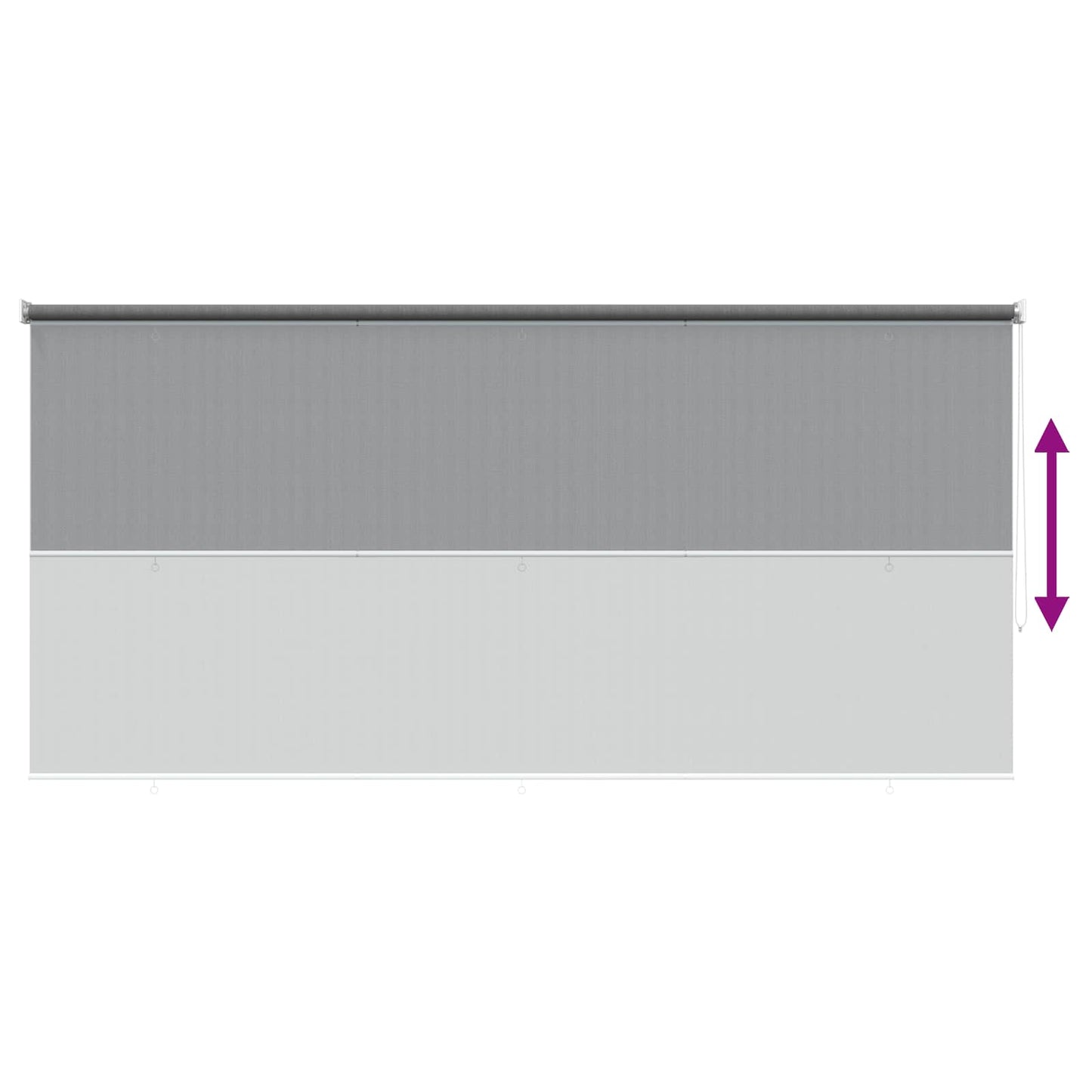 Utendørs Rullegardin 90% UV-blokk Lysegrå 400 x 140 cm HDPE