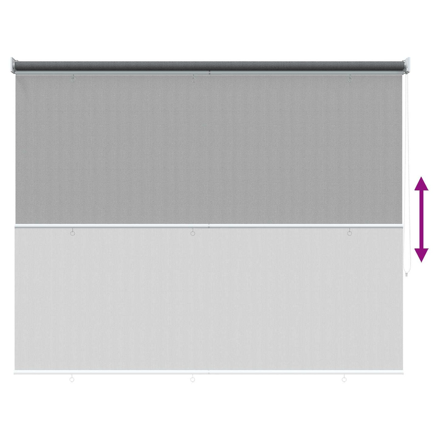 Utendørs Rullegardin 90% UV-blokk Lysegrå 200 x 230 cm HDPE