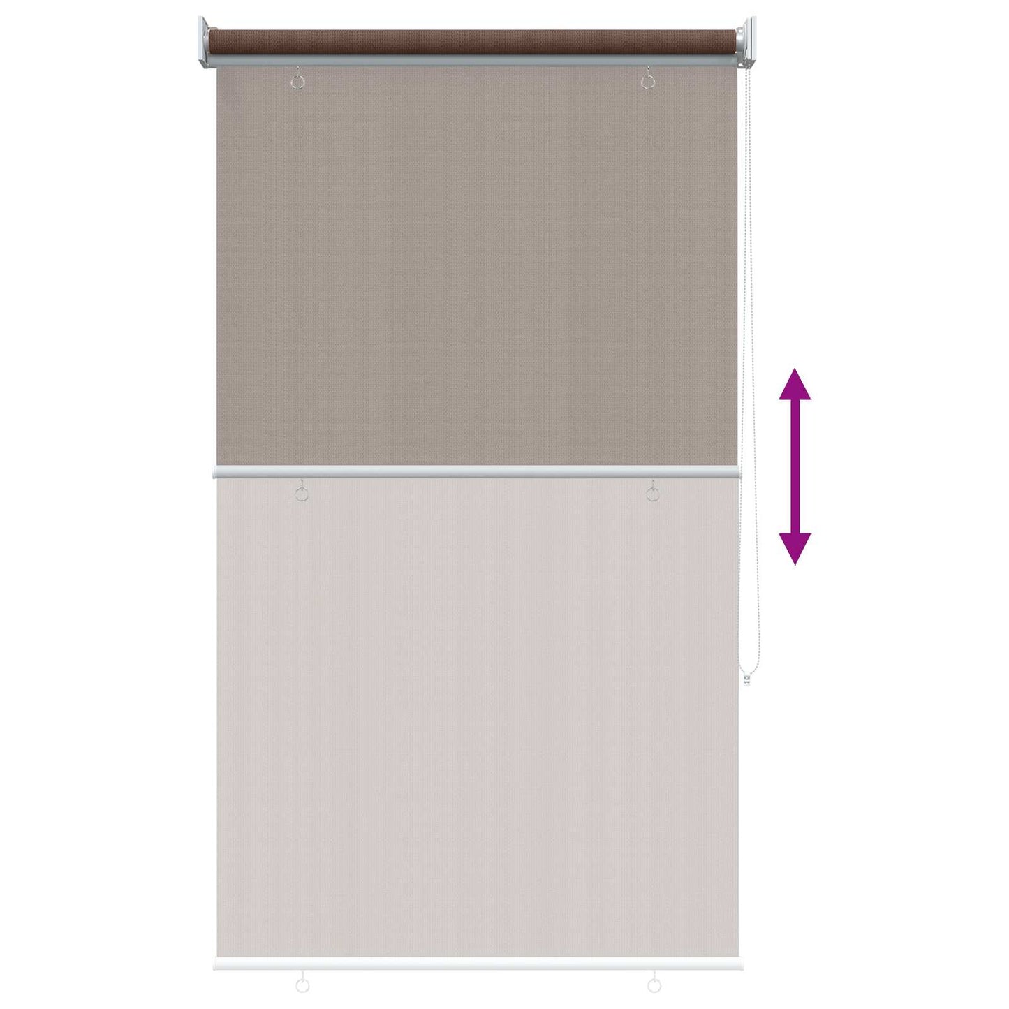 Utendørs Rullegardin 90% UV-blokk Gråbrun 80 x 140 cm HDPE