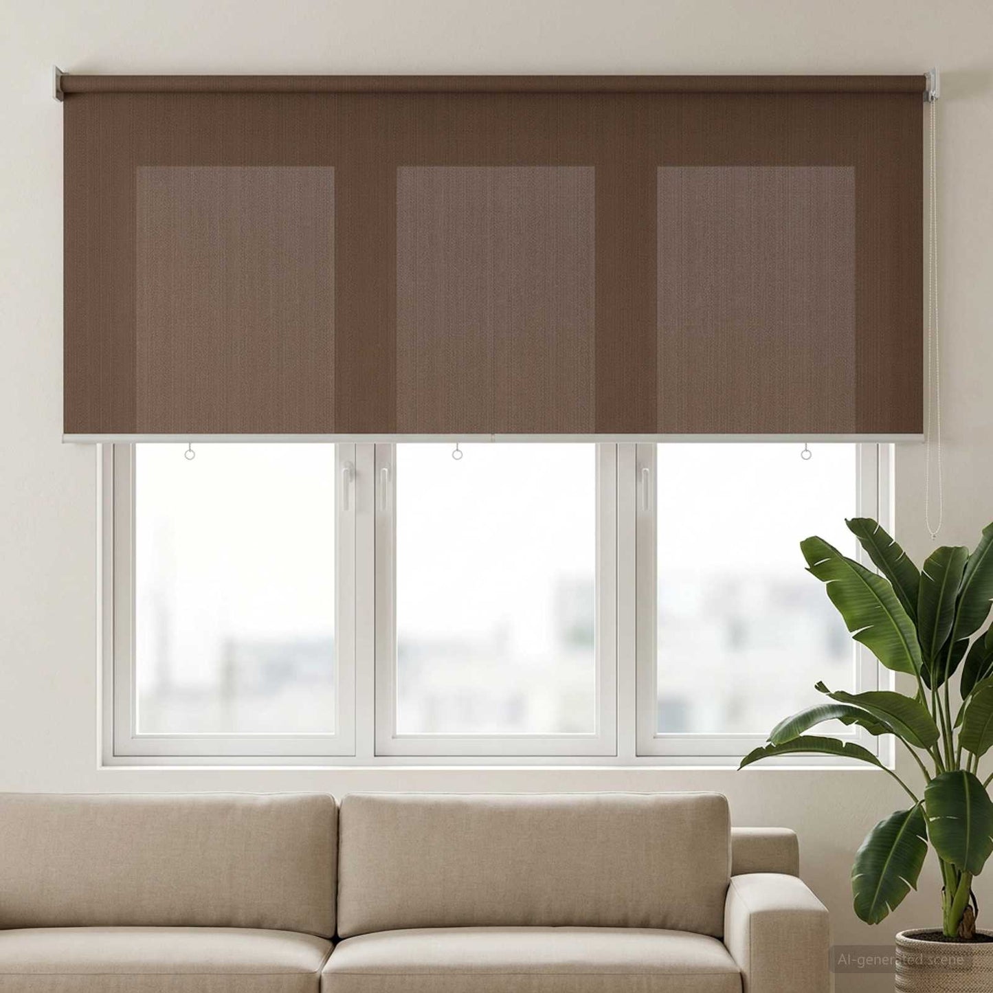Utendørs Rullegardin 90% UV-blokk Gråbrun 120 x 140 cm HDPE