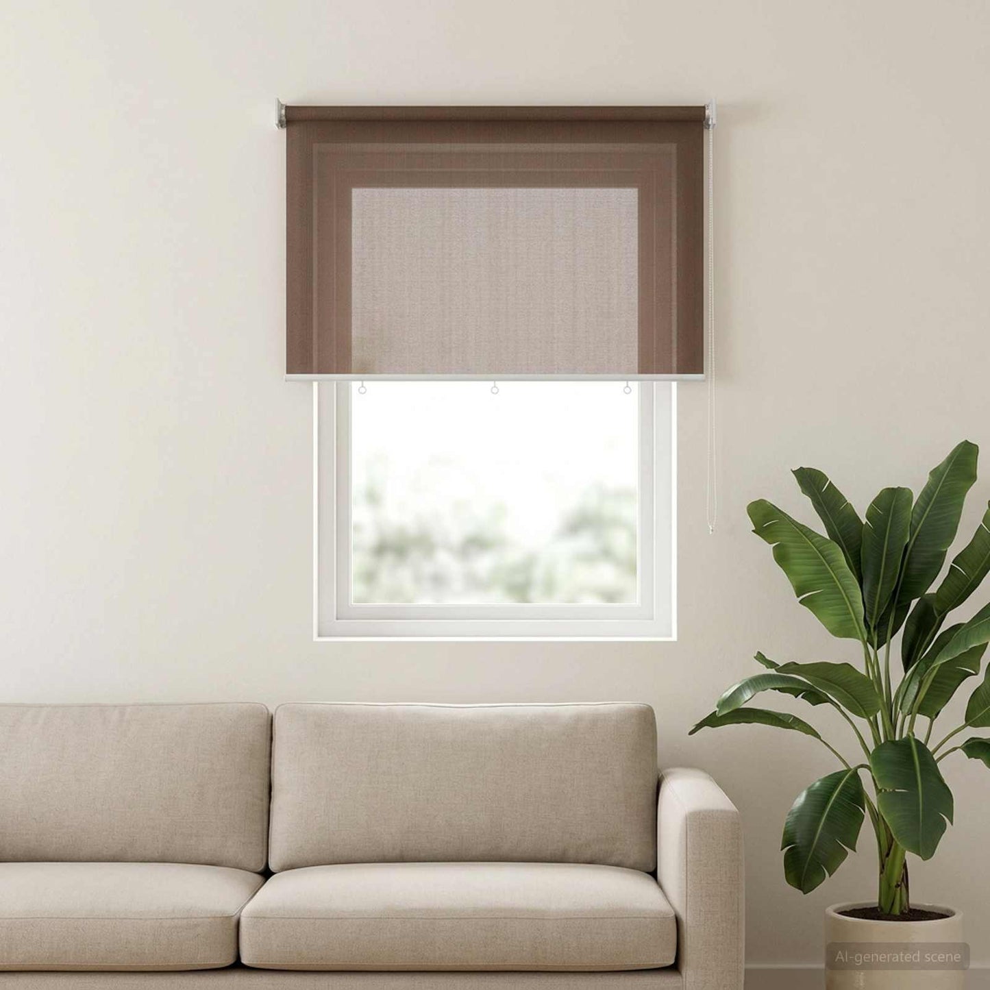 Utendørs Rullegardin 90% UV-blokk Gråbrun 220 x 140 cm HDPE