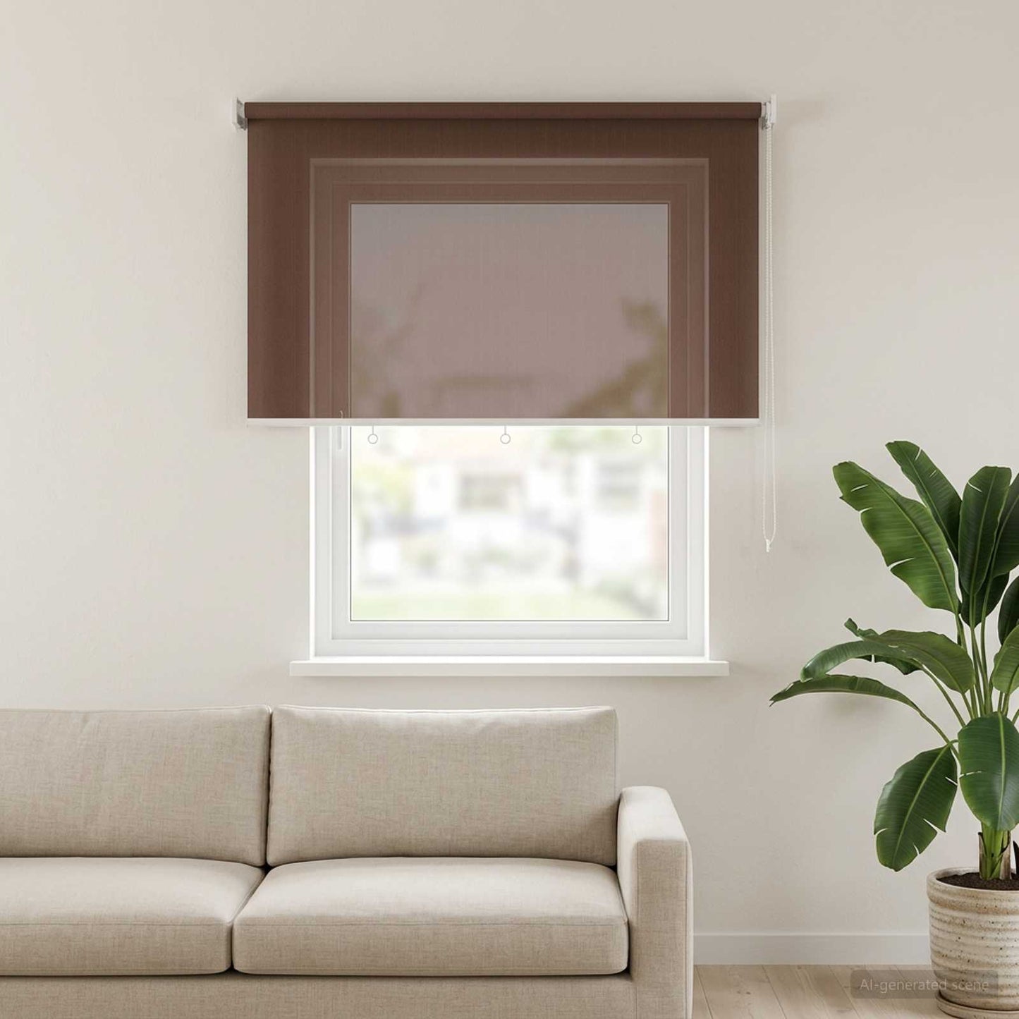 Utendørs Rullegardin 90% UV-blokk Gråbrun 240 x 140 cm HDPE