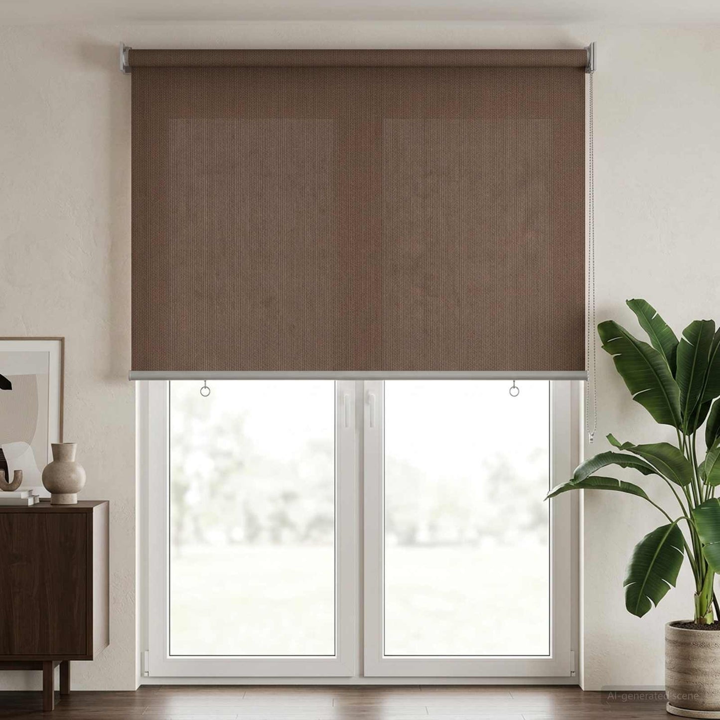 Utendørs Rullegardin 90% UV-blokk Gråbrun 60 x 230 cm HDPE