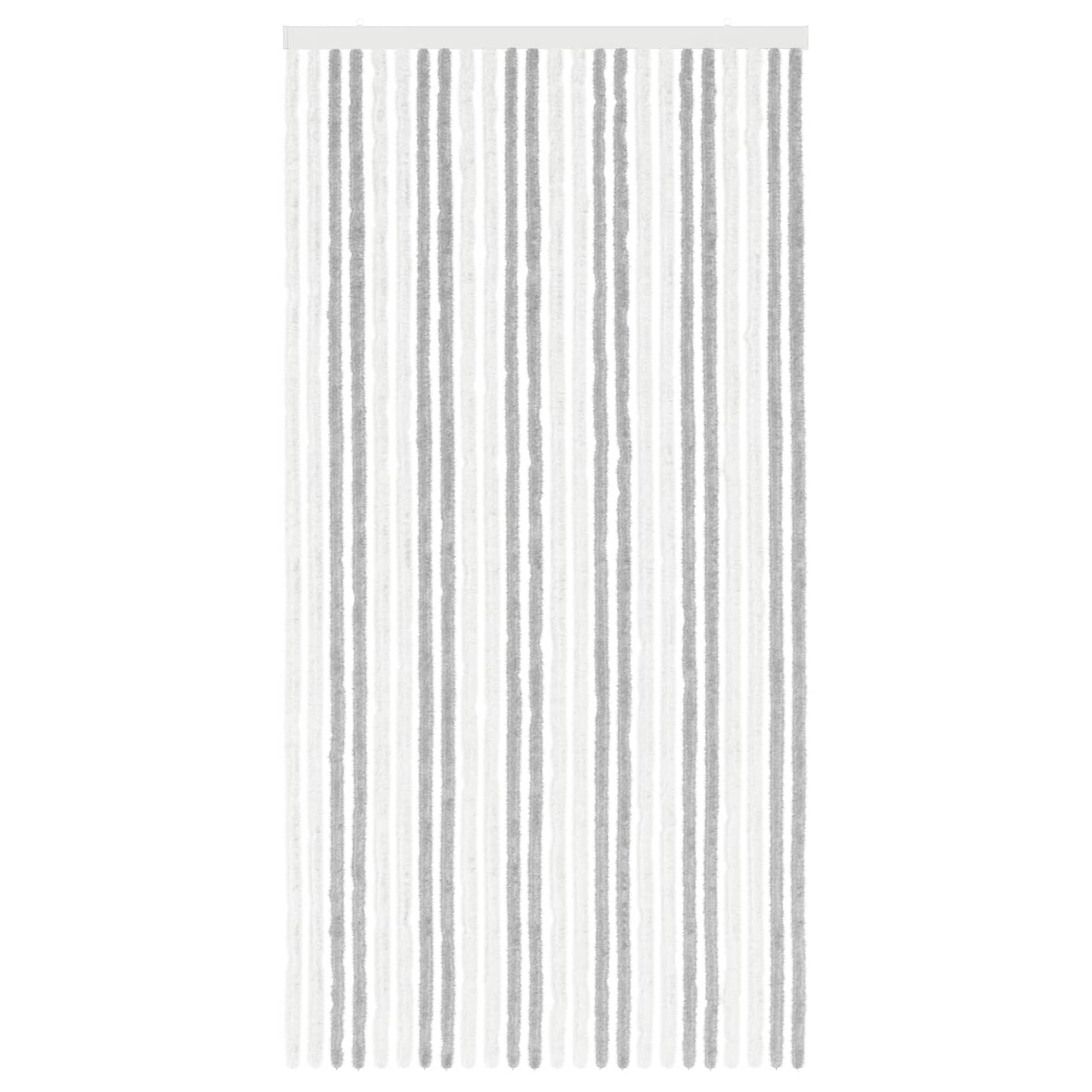 Insektgardin Chenille Lys Grå og Hvit 100 x 200 cm 100% PP