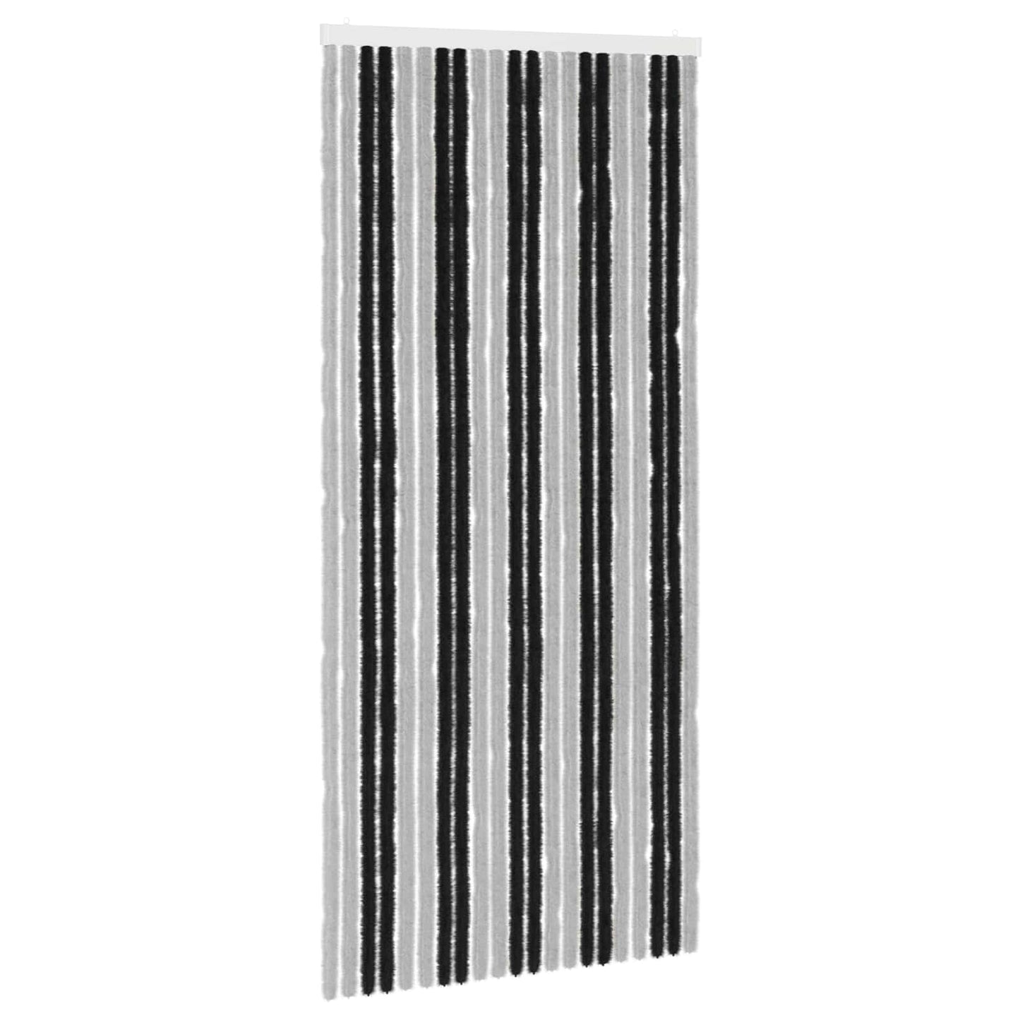 Insektgardin Chenille Grå og svart 90 x 200 cm 100% PP