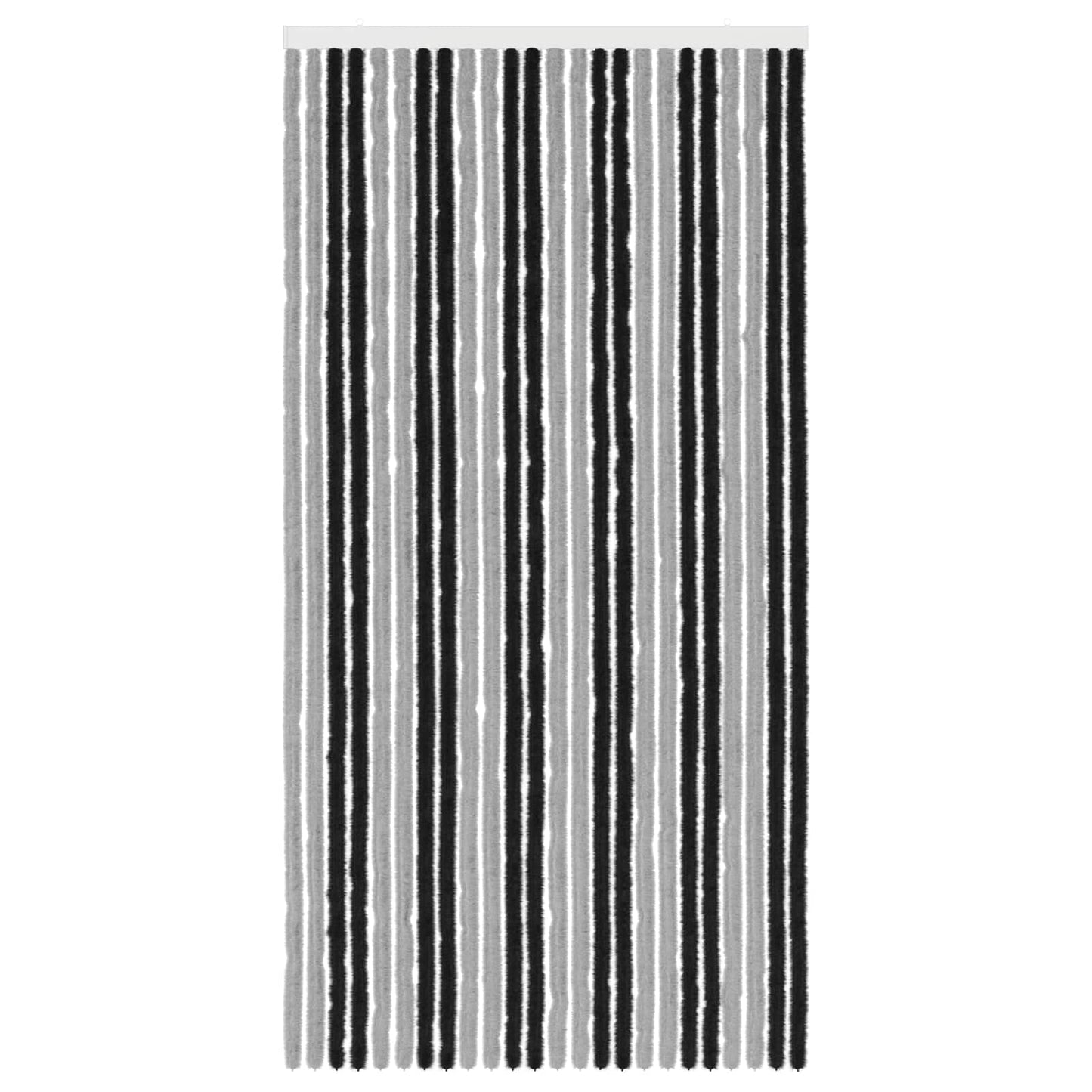 Insektgardin Chenille Grå og svart 100 x 200 cm 100% PP