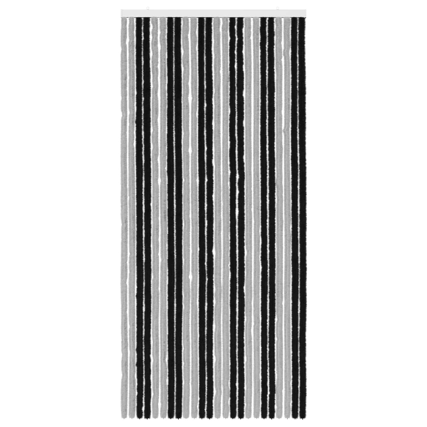 Insektgardin Chenille Grå og svart 100 x 220 cm 100% PP