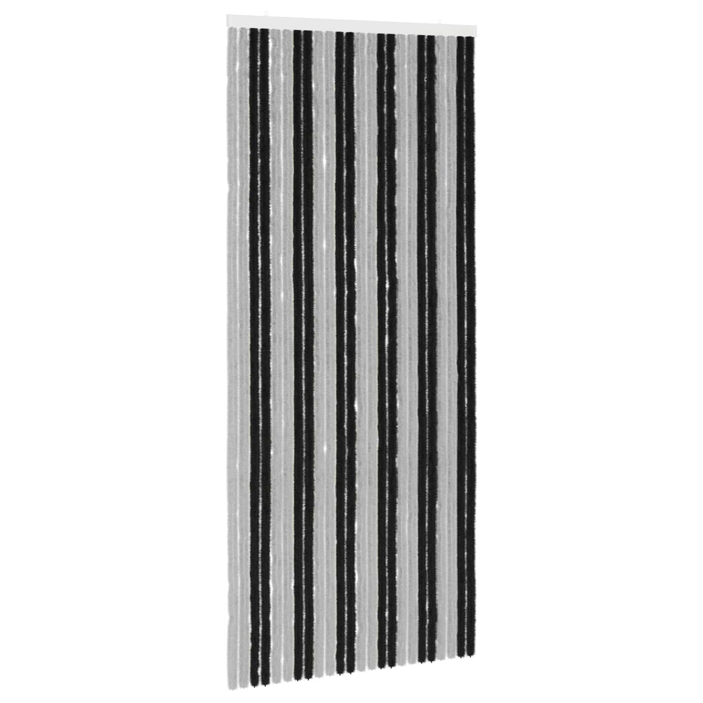 Insektgardin Chenille Grå og svart 100 x 230 cm 100% PP