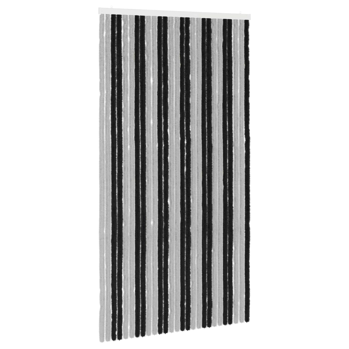 Insektgardin Chenille Grå og svart 118 x 220 cm 100% PP