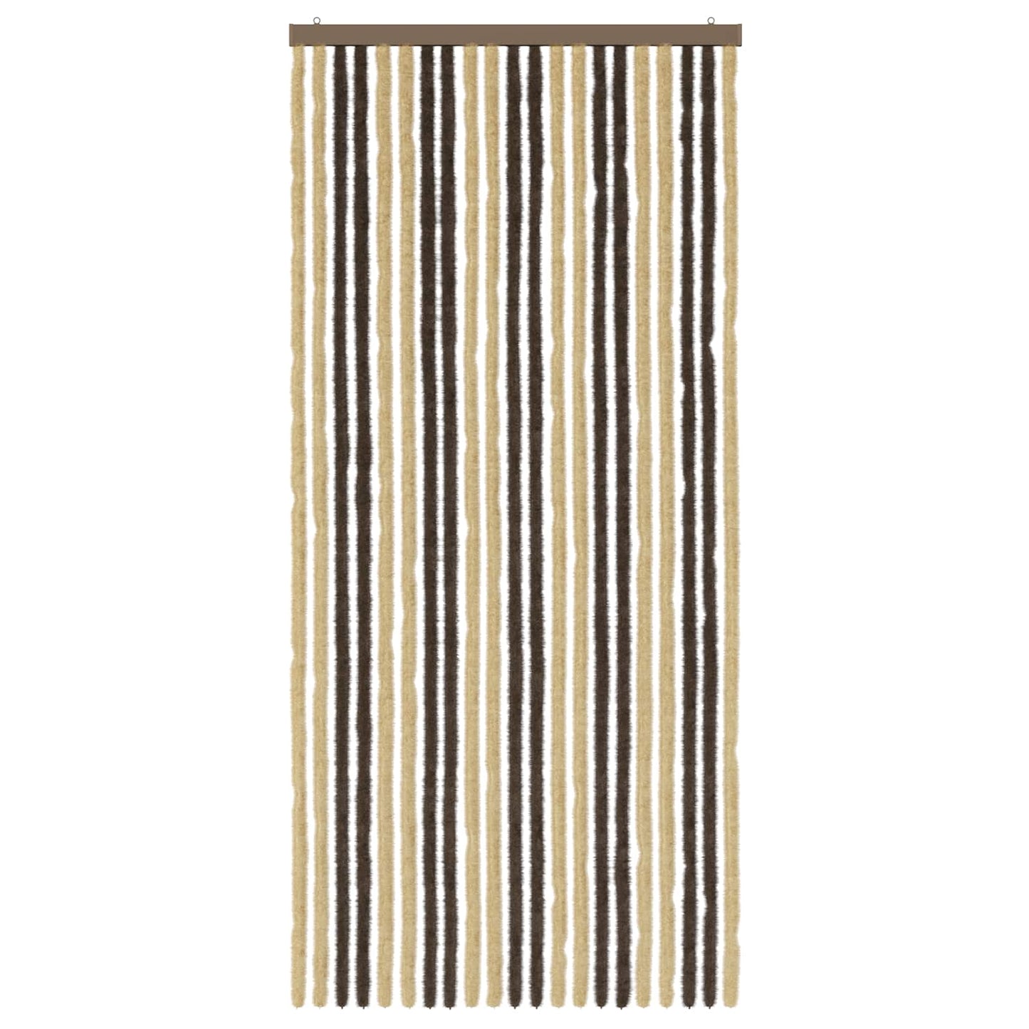 Insektgardin Chenille Mørkebrun og Beige 90 x 200 cm 100% PP