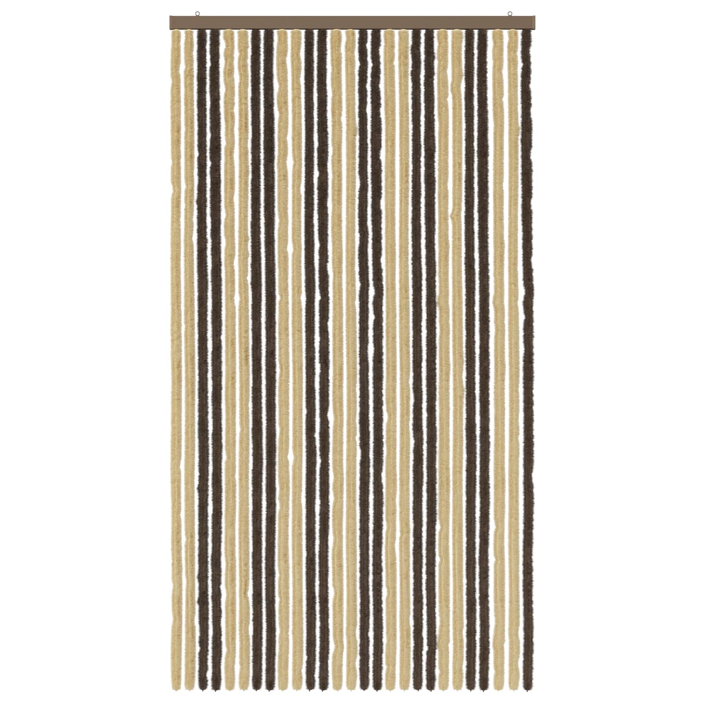 Insektgardin Chenille Mørkebrun og Beige 118 x 220 cm 100% PP