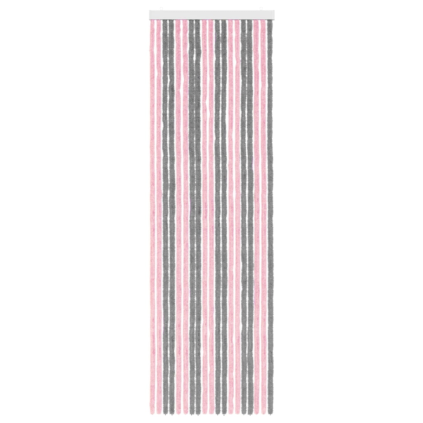 Insektgardin Chenille Sølvgrå og rosa 56 x 185 cm 100% PP