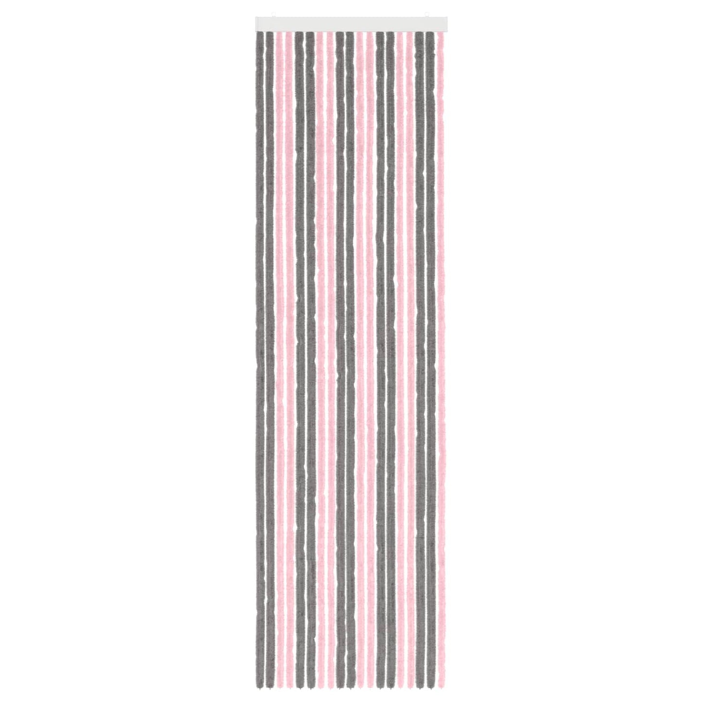 Insektgardin Chenille Sølvgrå og rosa 56 x 200 cm 100% PP