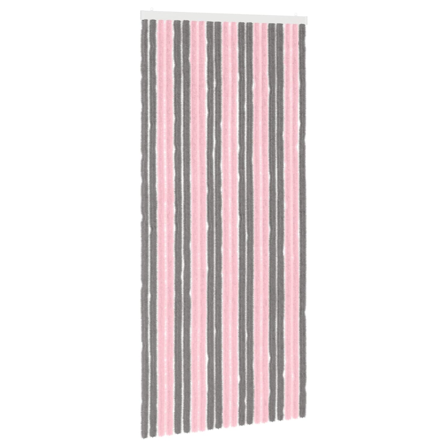 Insektgardin Chenille Sølvgrå og rosa 90 x 200 cm 100% PP