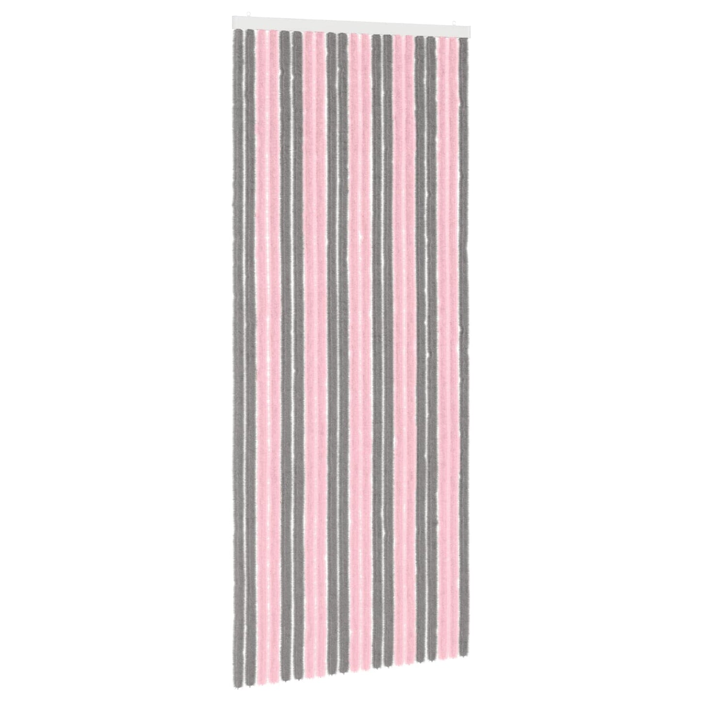 Insektgardin Chenille Sølvgrå og rosa 90 x 220 cm 100% PP