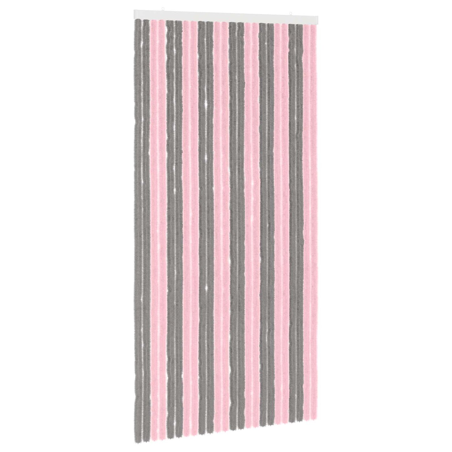 Insektgardin Chenille Sølvgrå og rosa 100 x 200 cm 100% PP
