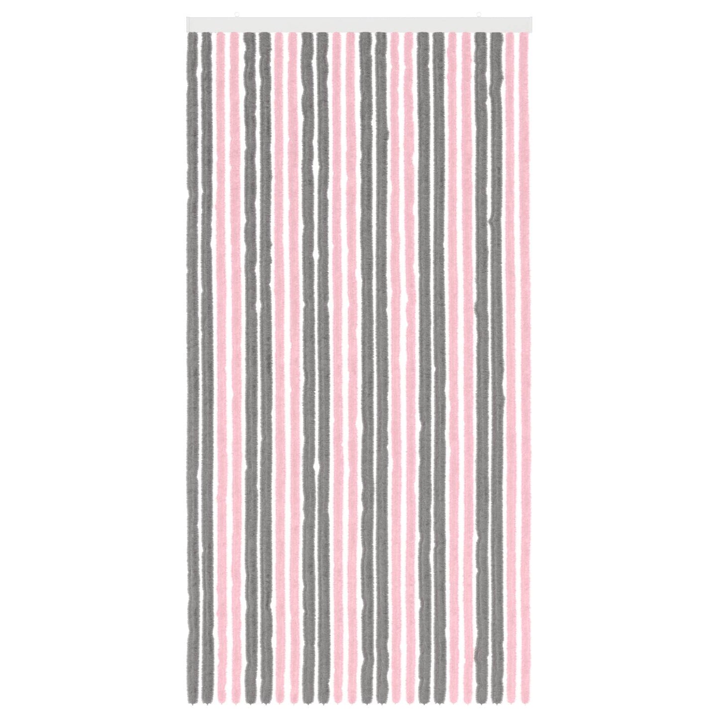 Insektgardin Chenille Sølvgrå og rosa 100 x 200 cm 100% PP