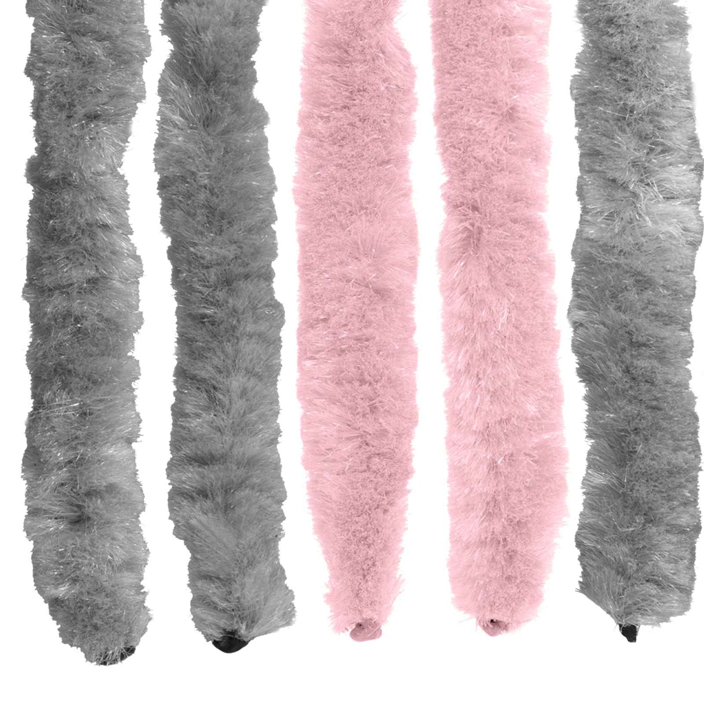 Insektgardin Chenille Sølvgrå og rosa 100 x 230 cm 100% PP