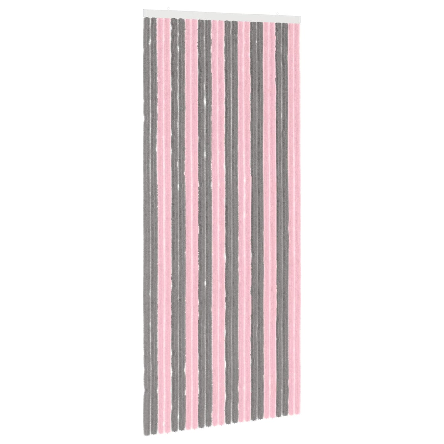Insektgardin Chenille Sølvgrå og rosa 100 x 230 cm 100% PP