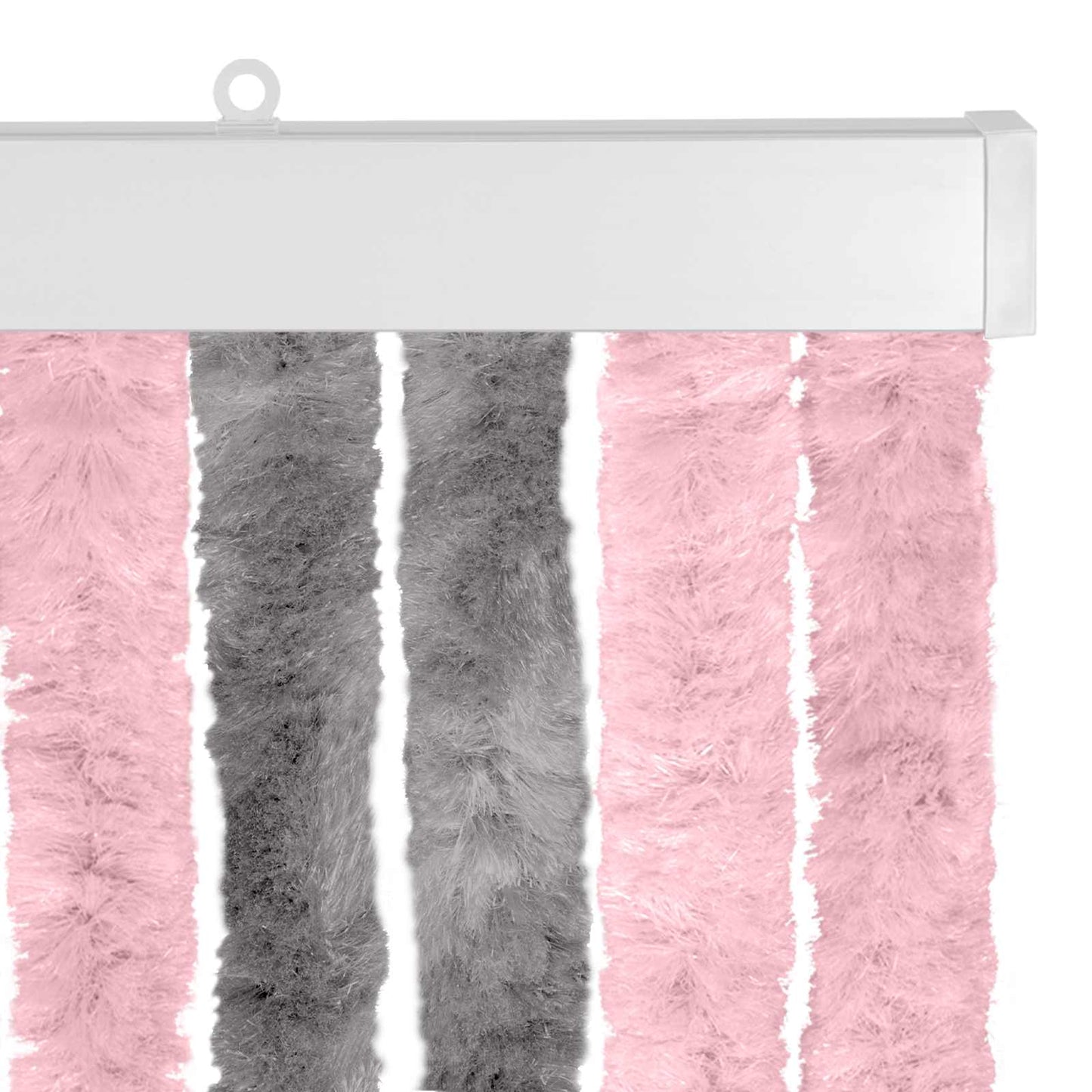 Insektgardin Chenille Sølvgrå og rosa 118 x 220 cm 100% PP