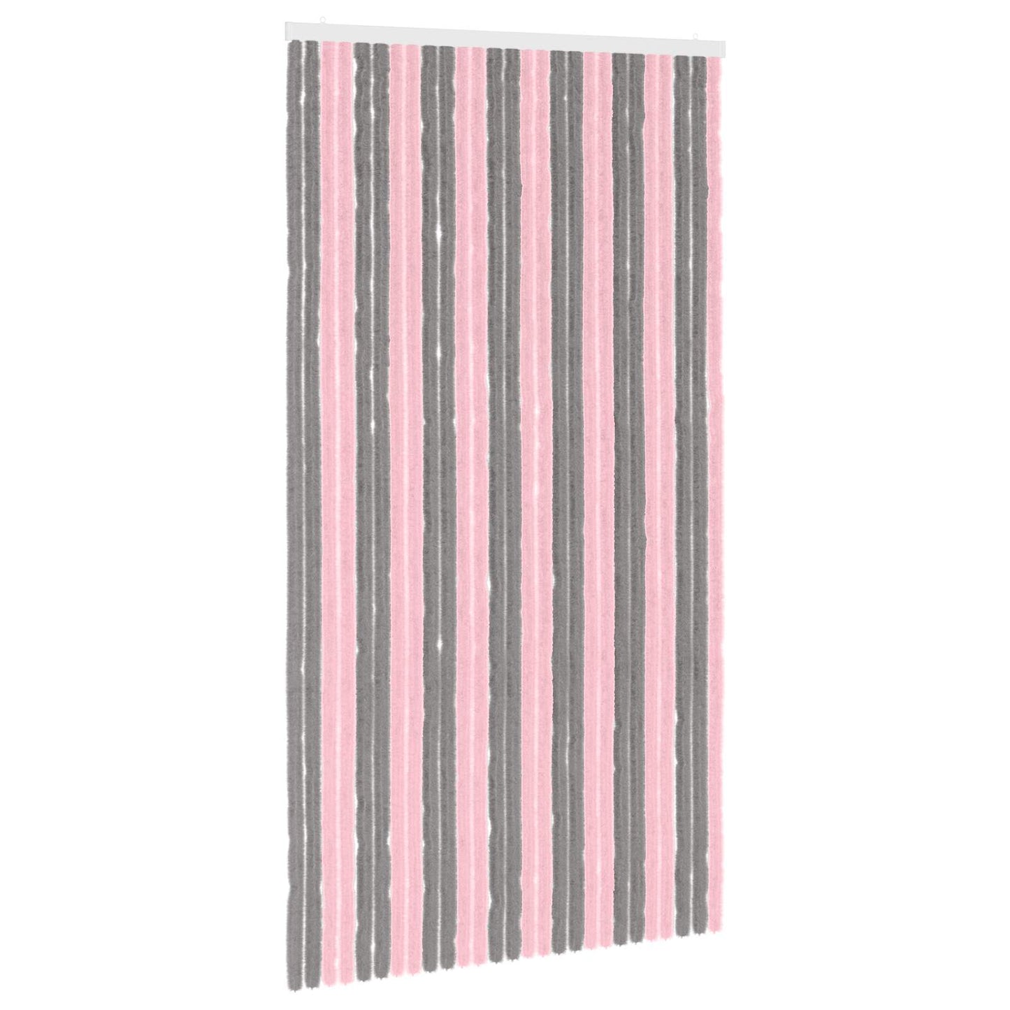 Insektgardin Chenille Sølvgrå og rosa 118 x 220 cm 100% PP