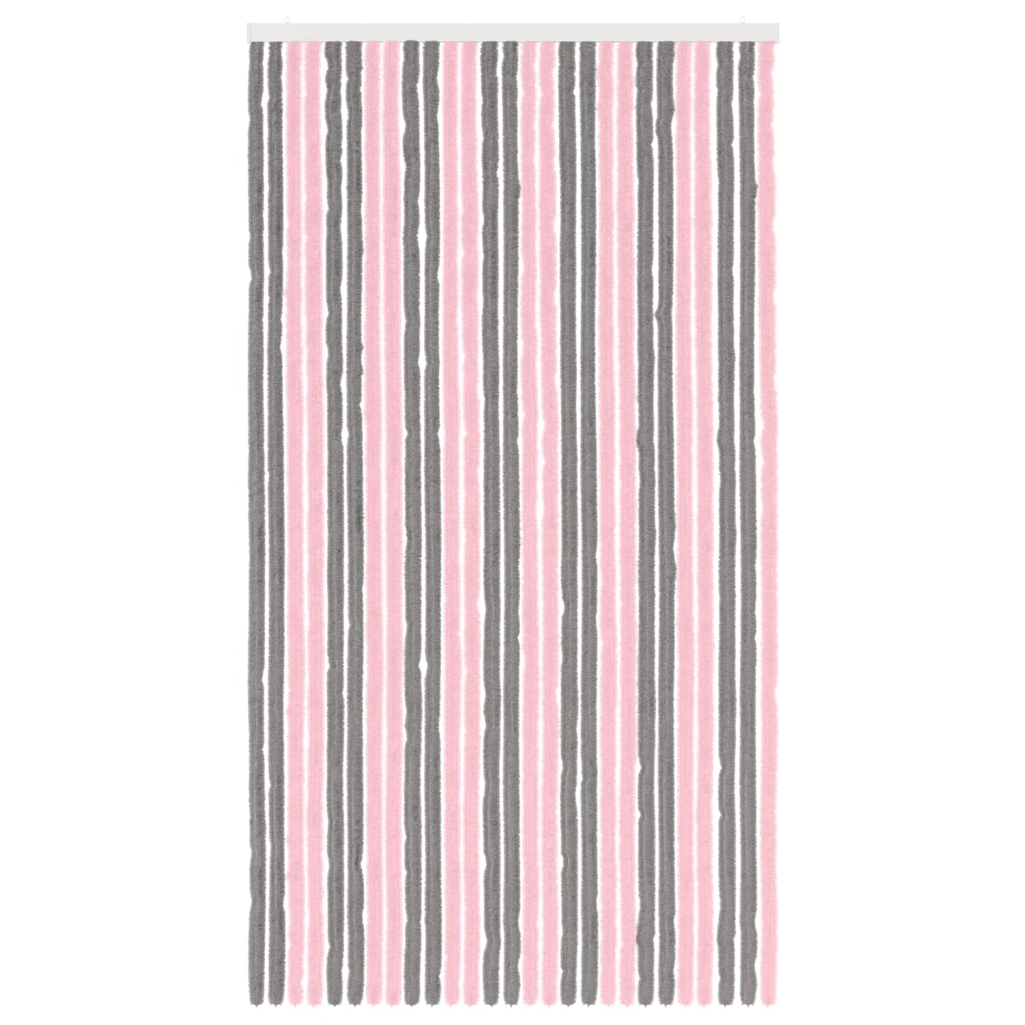 Insektgardin Chenille Sølvgrå og rosa 118 x 220 cm 100% PP