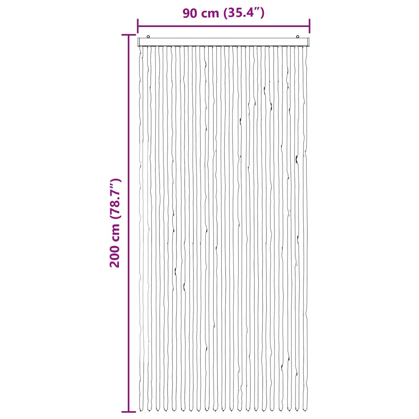 Insektgardin Chenille Grå og Beige 90 x 200 cm 100% PP