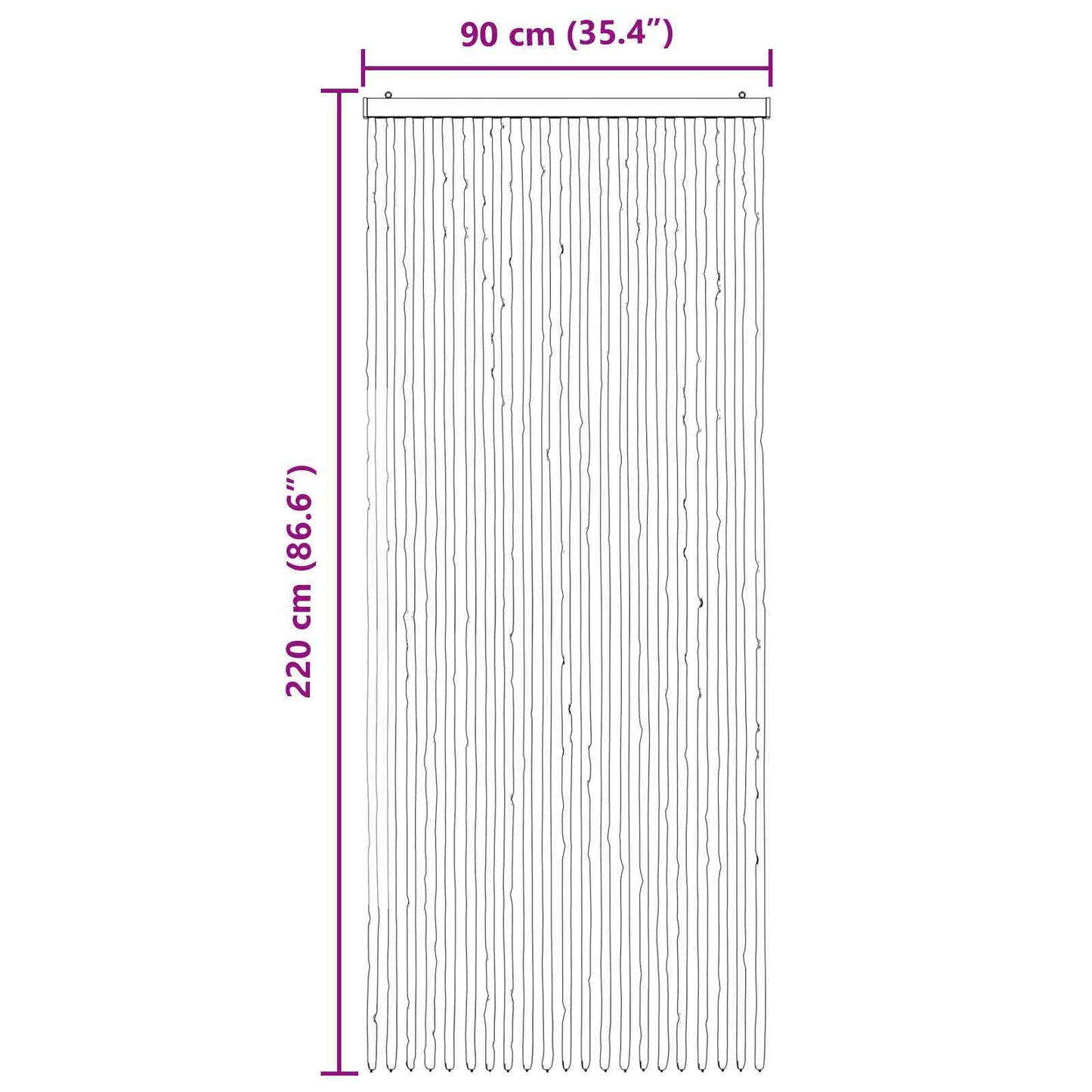 Insektgardin Chenille Grå og Beige 90 x 220 cm 100% PP