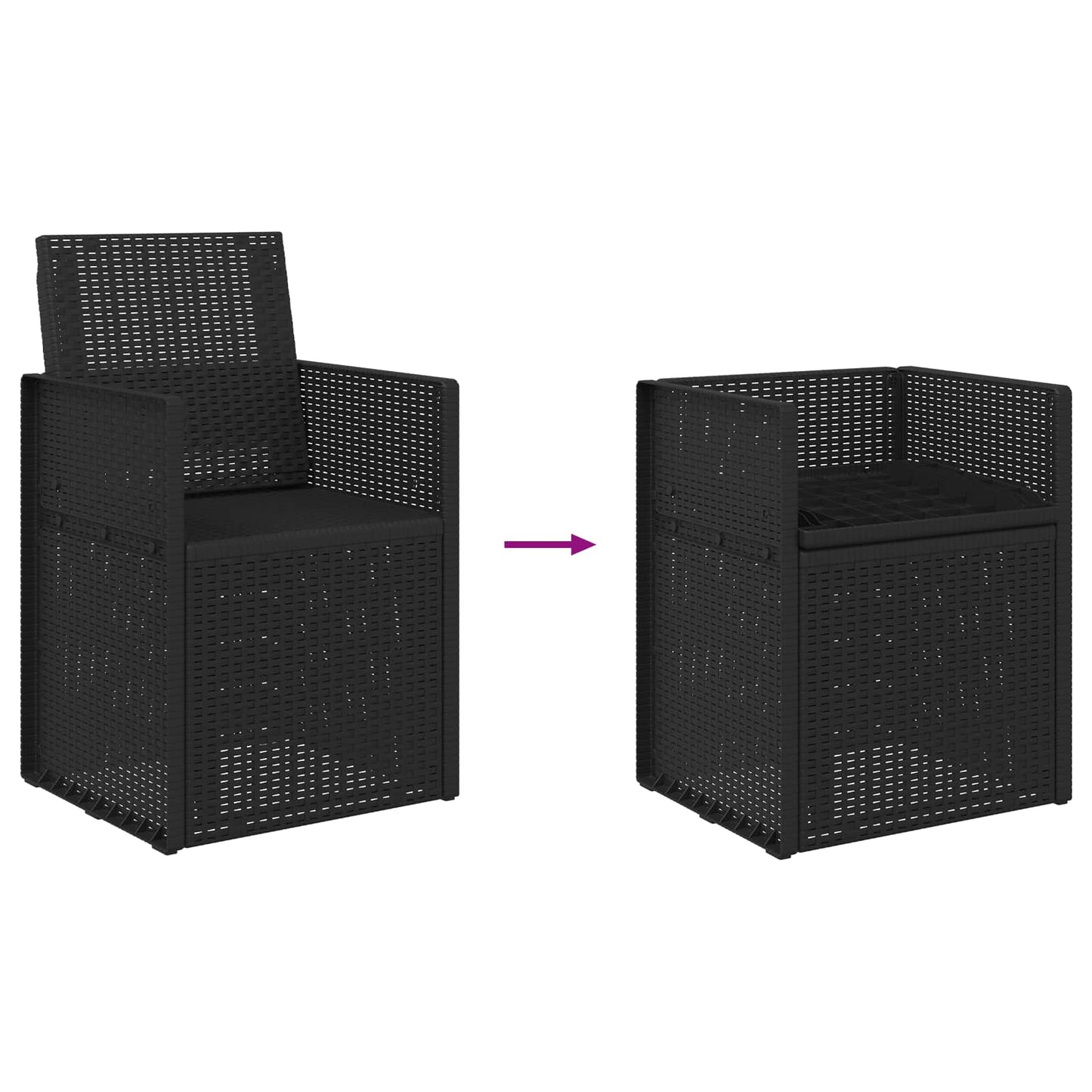 Hage Spise Stoler 2 pcs Antrasitt 53 x 47 x 88,5 cm PP