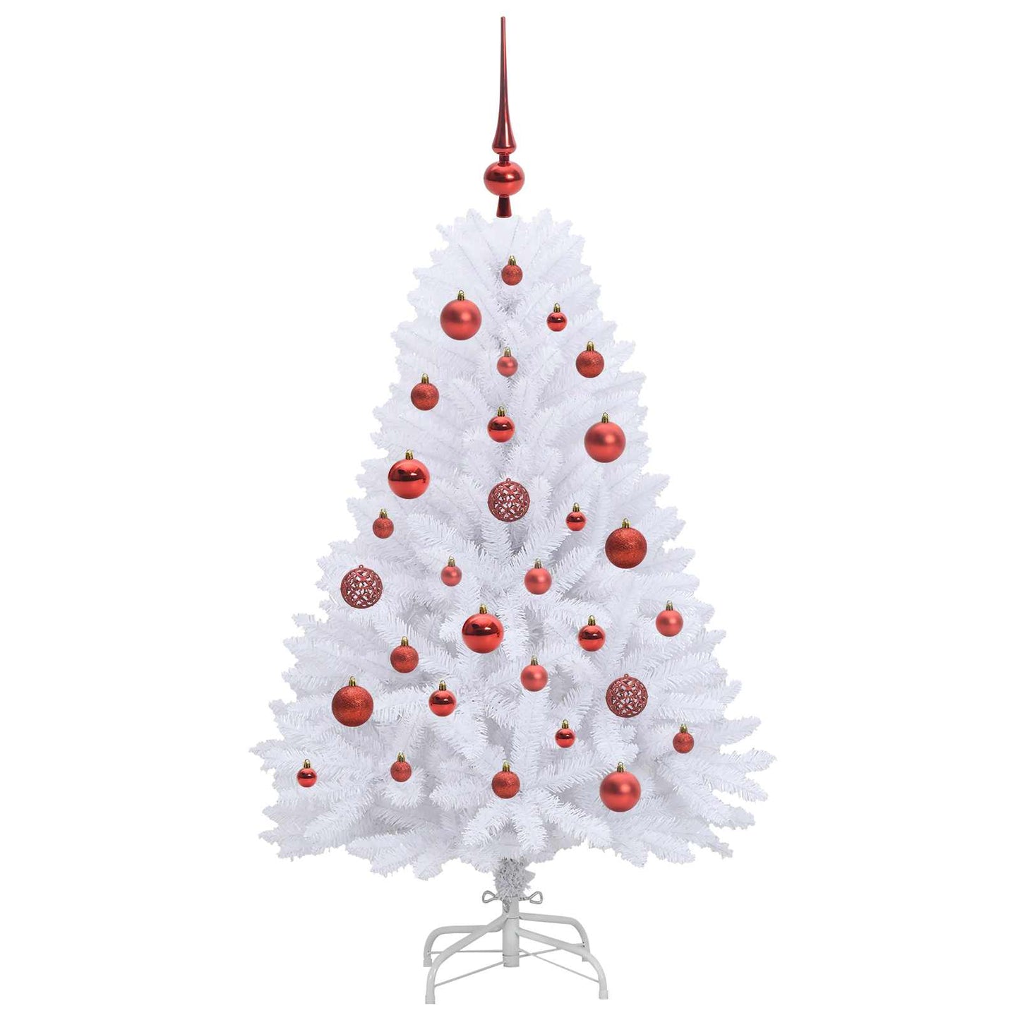 Kunstig sammensatt juletre med 150 LED Hvit 120 cm PVC og Stål