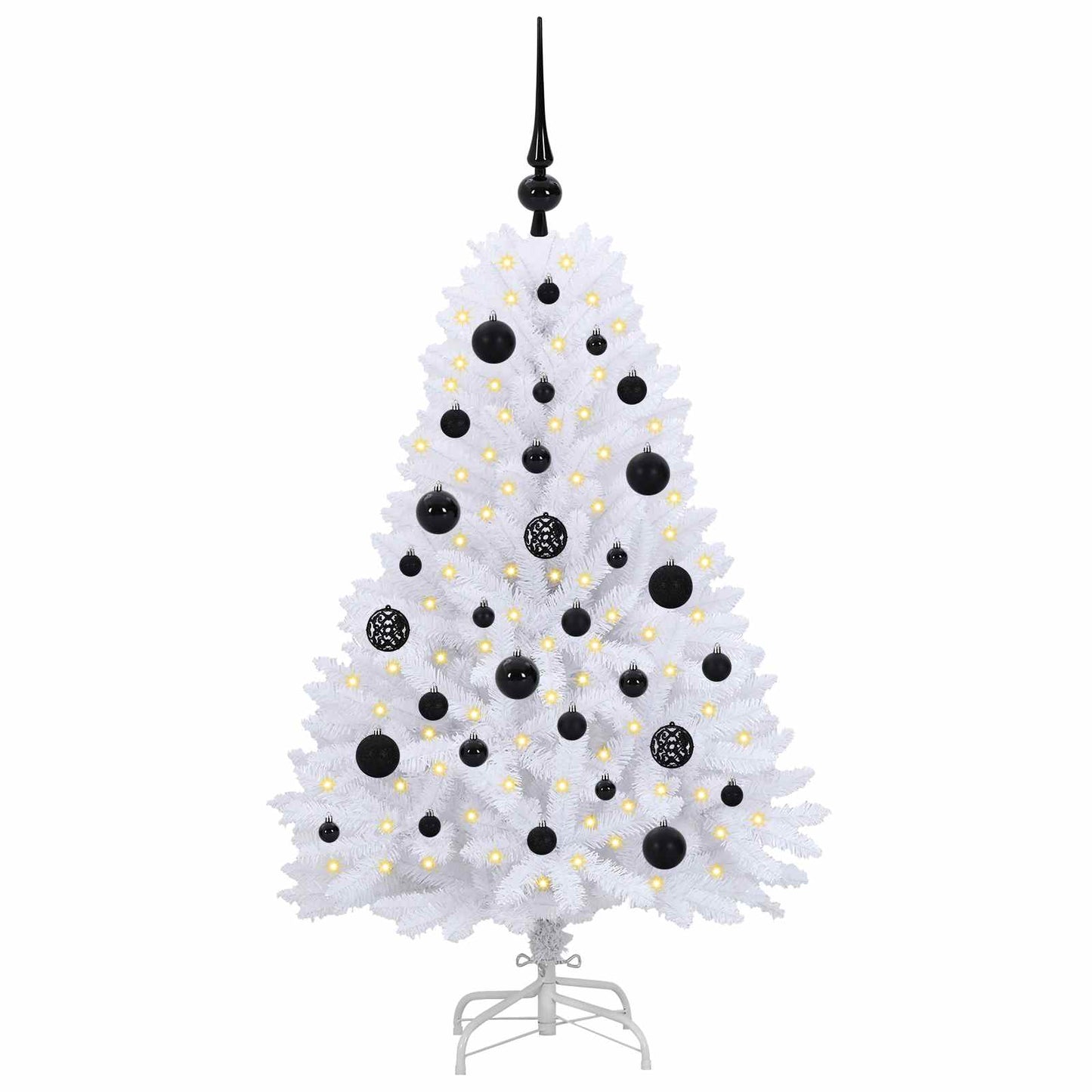Kunstig sammensatt juletre med 150 LED Hvit 120 cm PVC og Stål