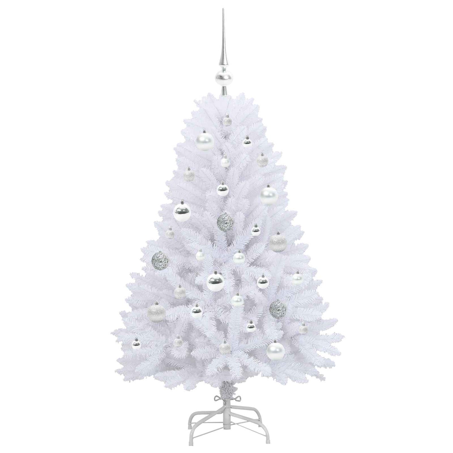 Kunstig sammensatt juletre med 150 LED Hvit 120 cm PVC og Stål