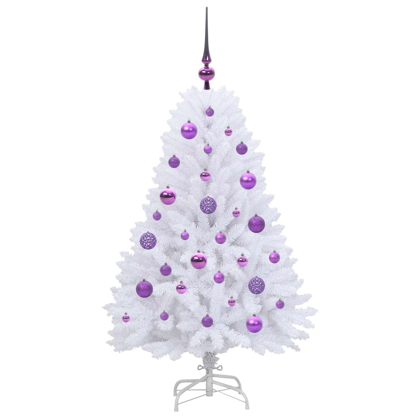 Kunstig sammensatt juletre med 150 LED Hvit 120 cm PVC og Stål