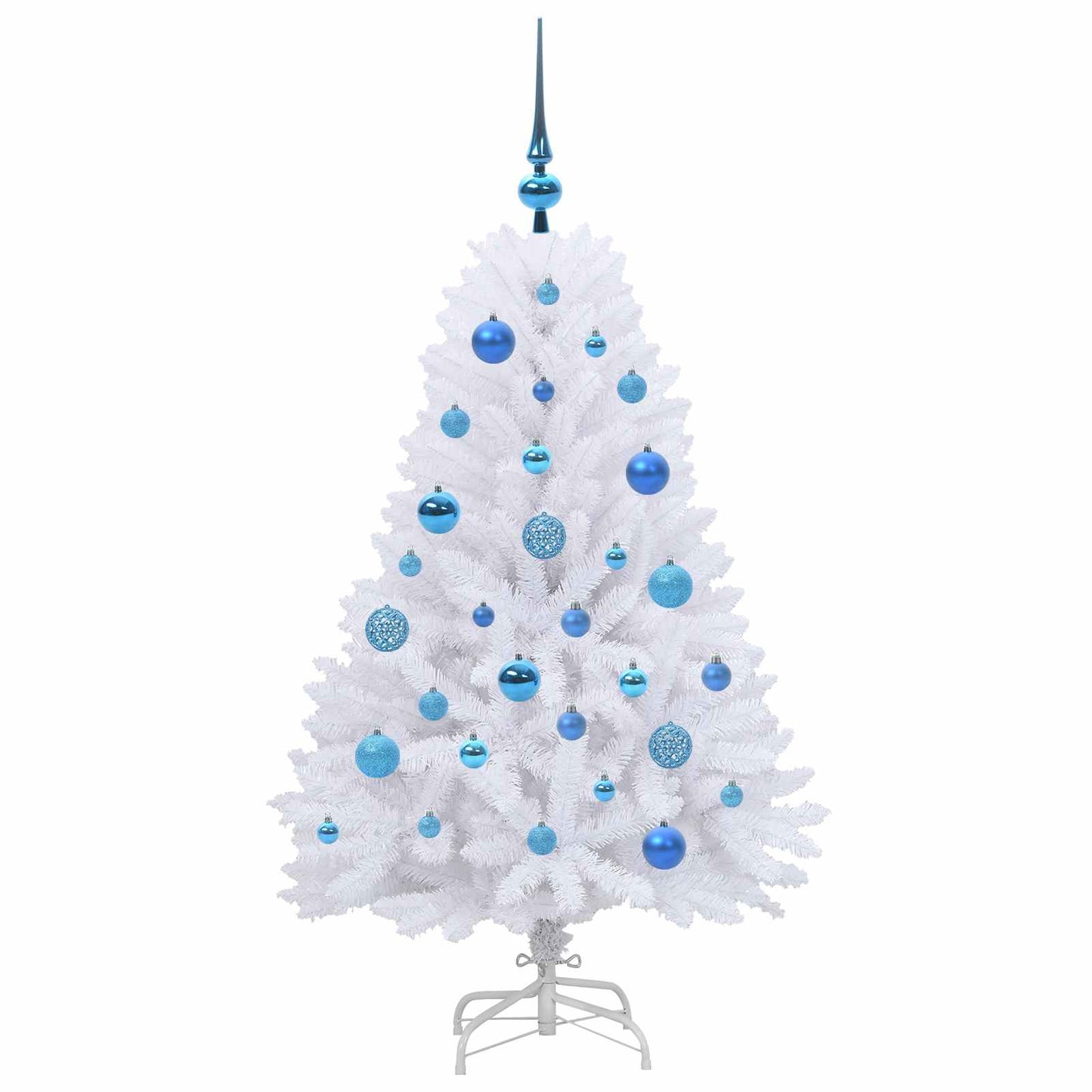 Kunstig sammensatt juletre med 150 LED Hvit 120 cm PVC og Stål