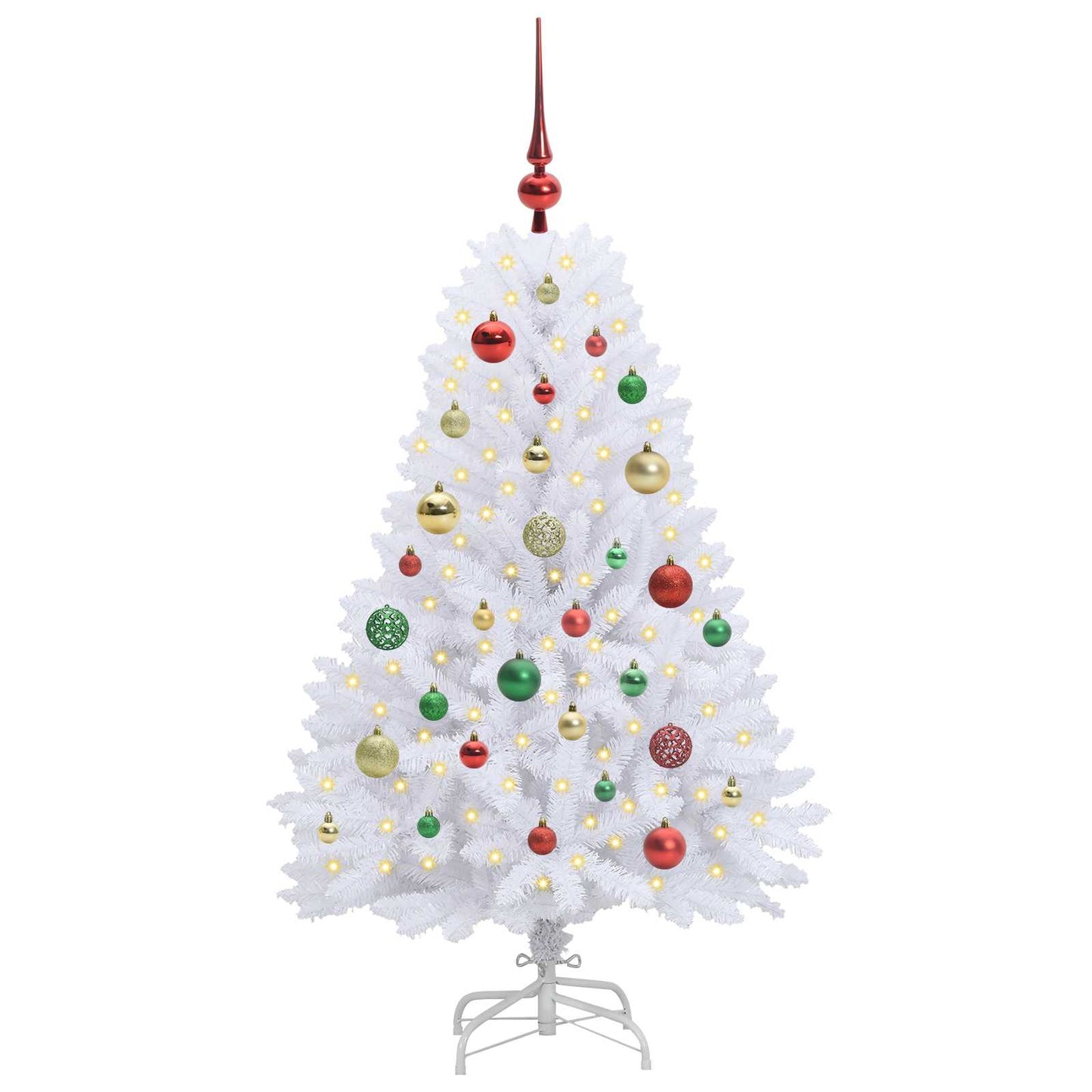Kunstig sammensatt juletre med 150 LED Hvit 120 cm PVC og Stål