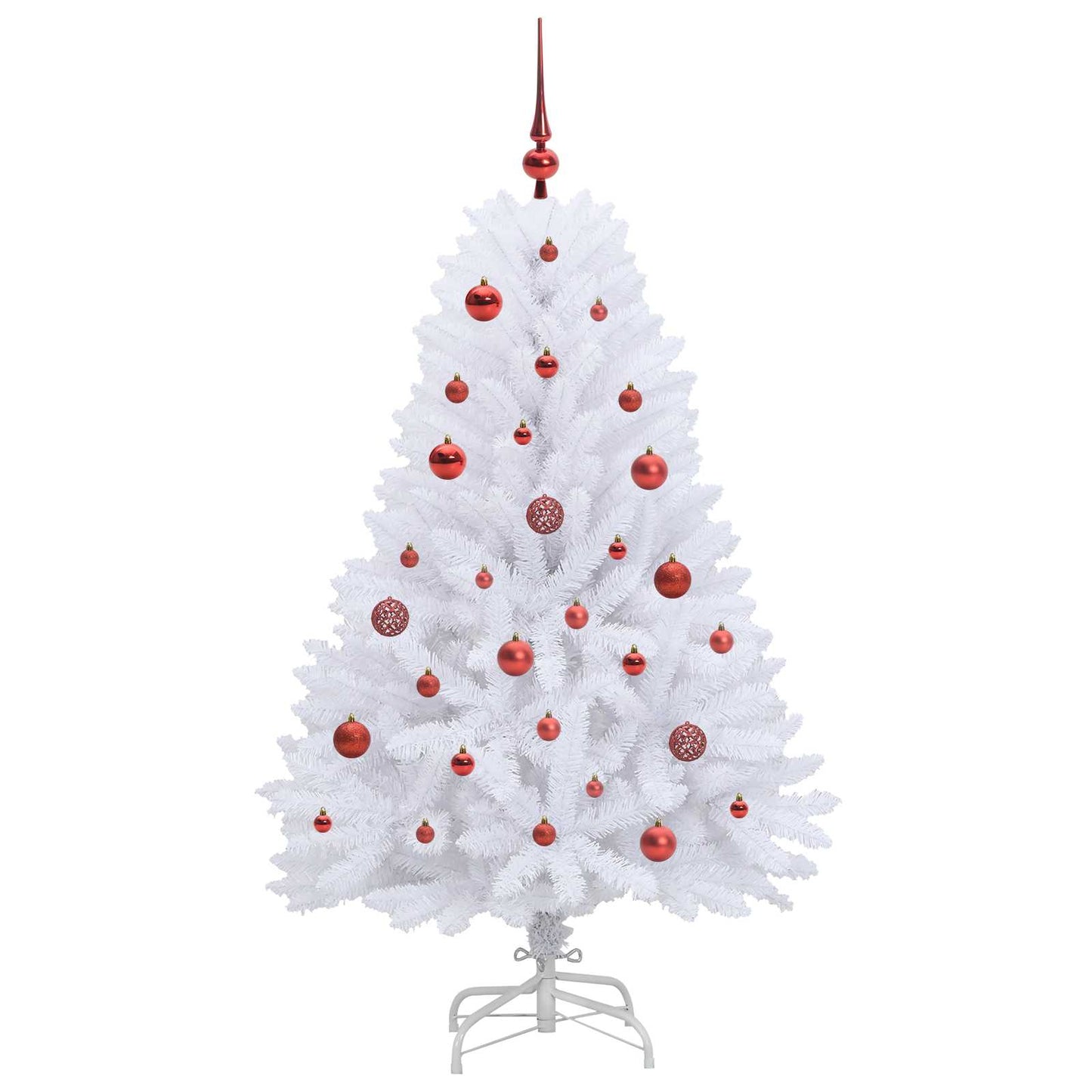 Kunstig sammensatt juletre med 150 LED Hvit 150 cm PVC og Stål
