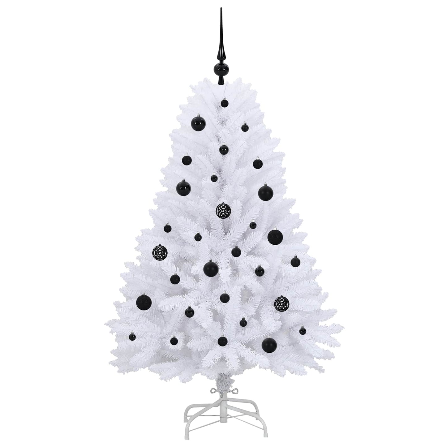 Kunstig sammensatt juletre med 150 LED Hvit 150 cm PVC og Stål