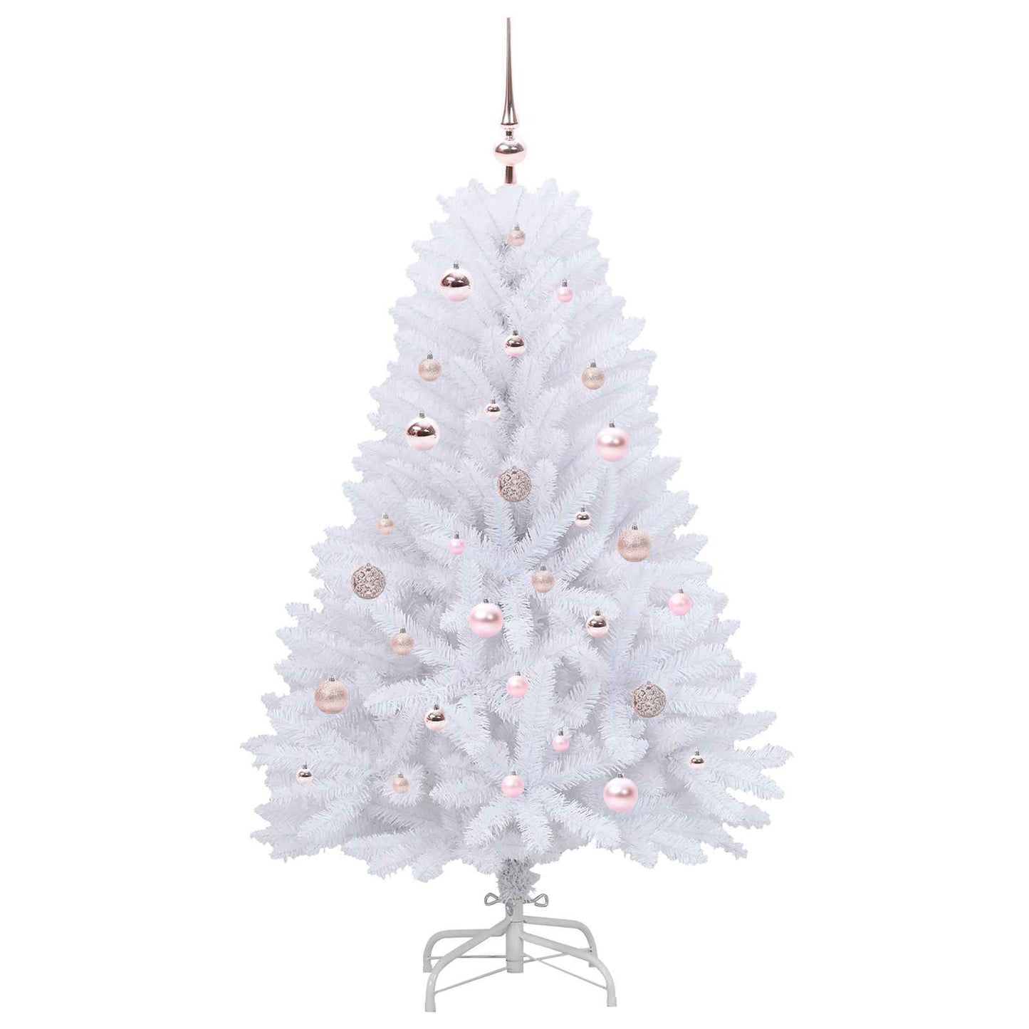 Kunstig sammensatt juletre med 150 LED Hvit 150 cm PVC og Stål