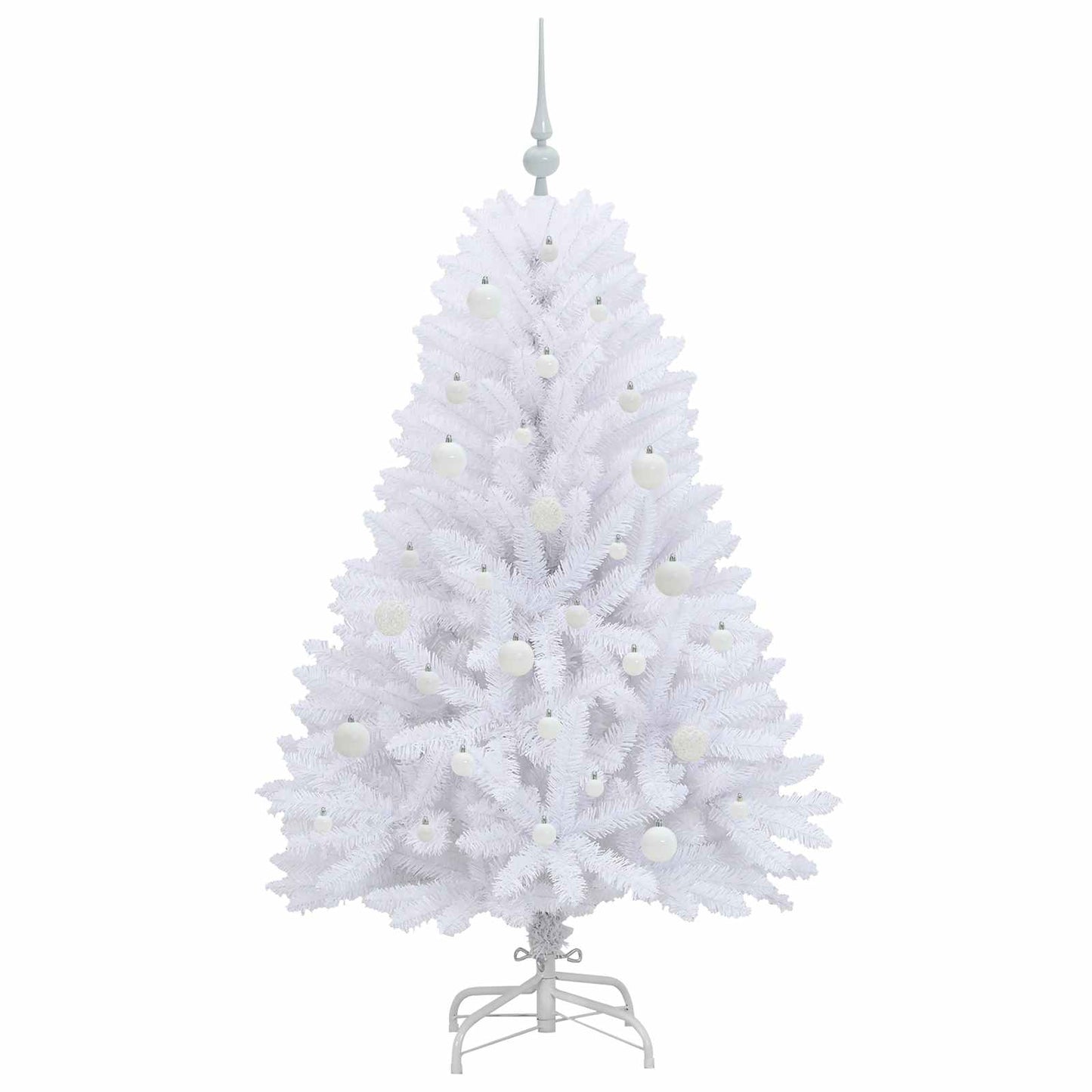 Kunstig sammensatt juletre med 150 LED Hvit 150 cm PVC og Stål