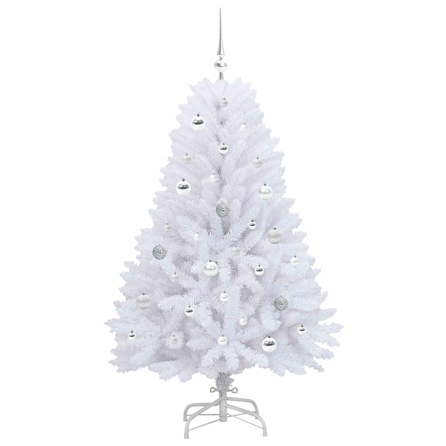 Kunstig sammensatt juletre med 150 LED Hvit 150 cm PVC og Stål