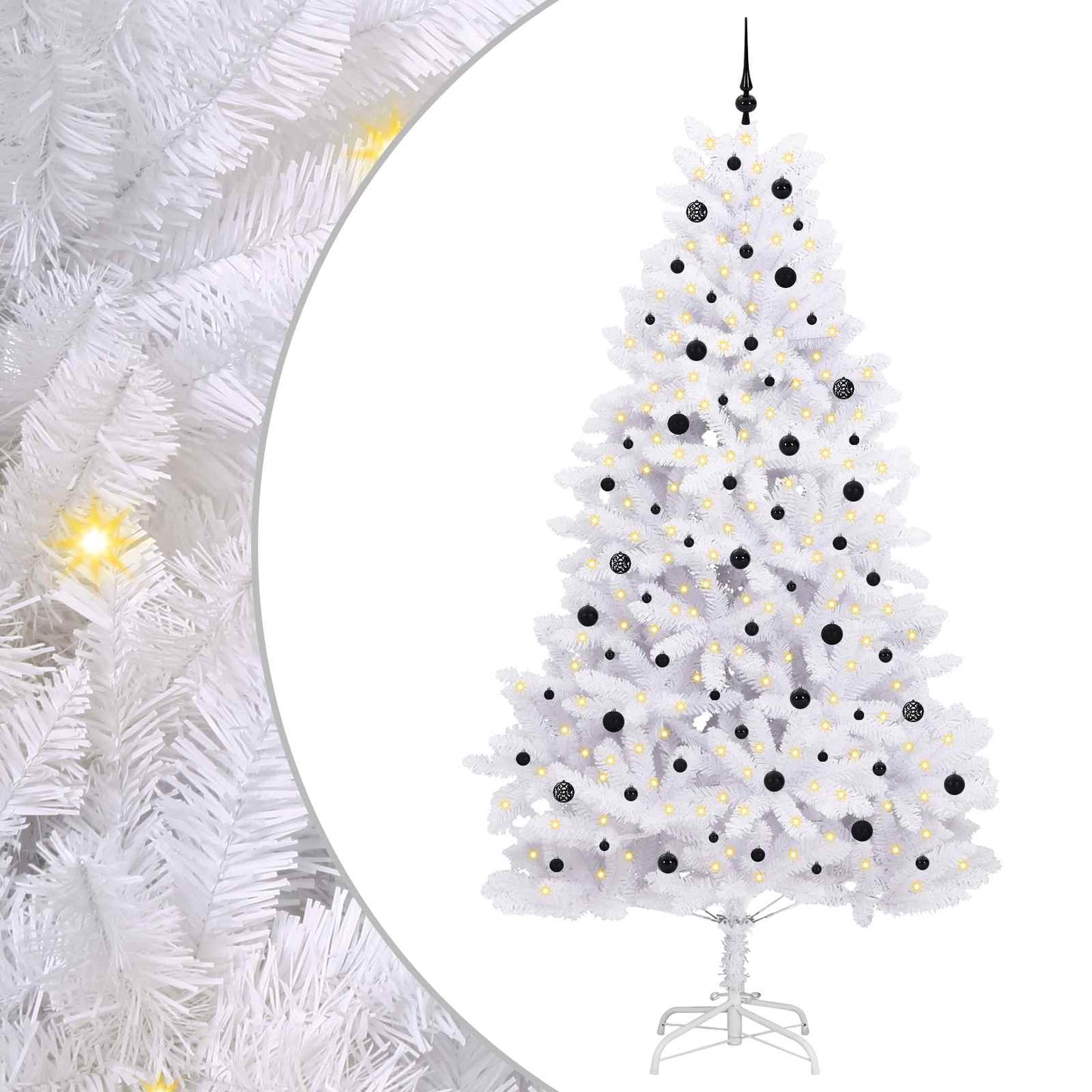 Kunstig sammensatt juletre med 300 LED Hvit 270 cm PVC og stål